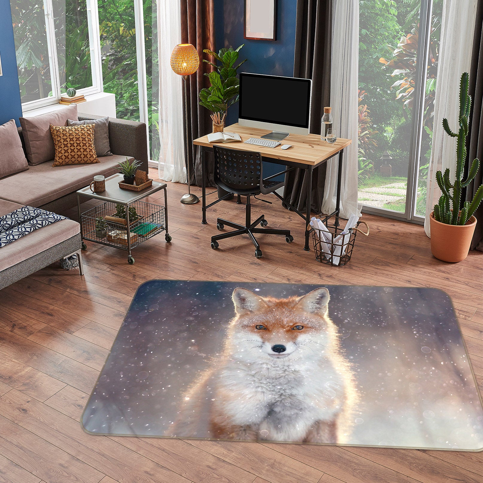 3D Fox Snow 38102 Animal Non Slip Rug Mat