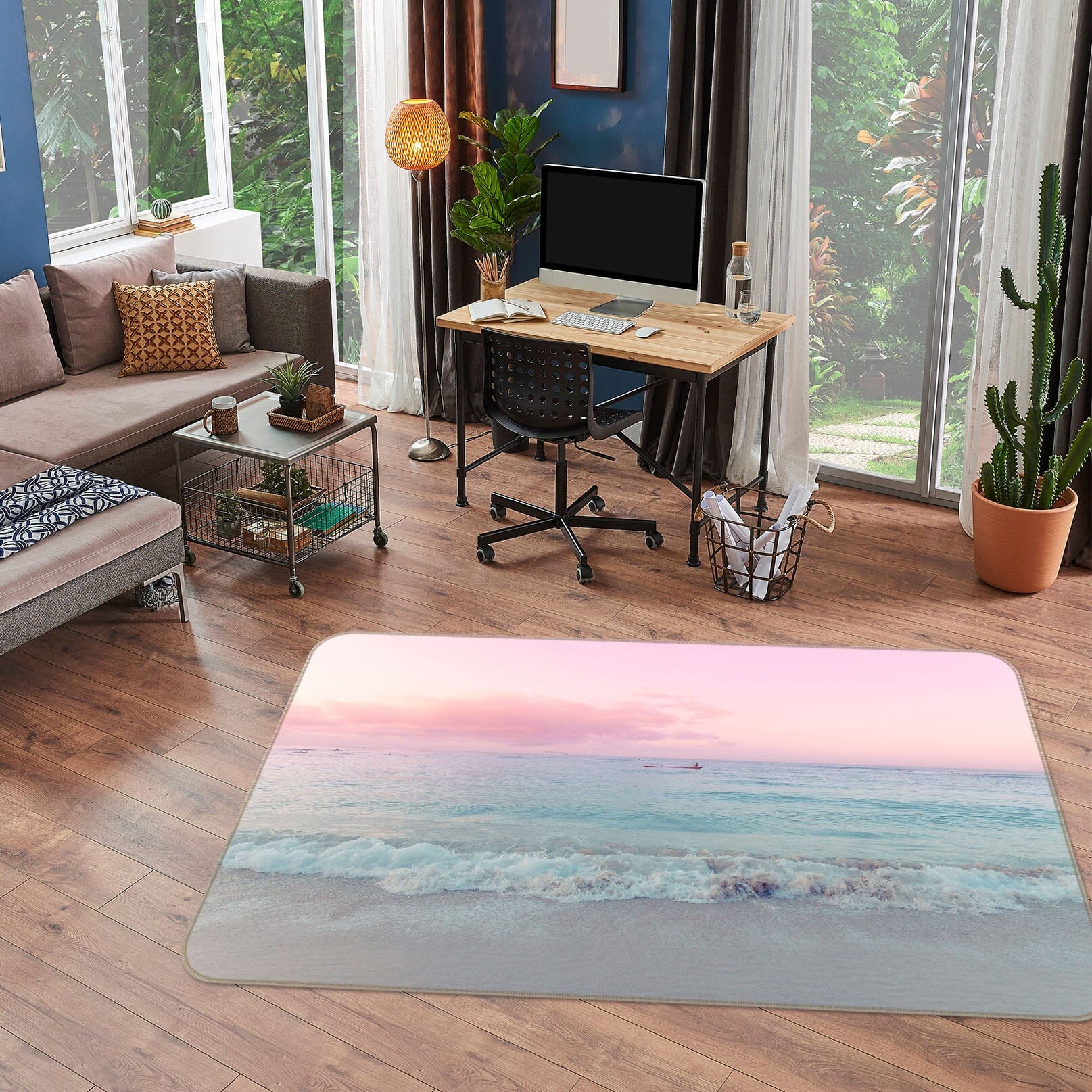 3D Pink Sky 1014 Noirblanc777 Rug Non Slip Rug Mat Mat AJ Creativity Home