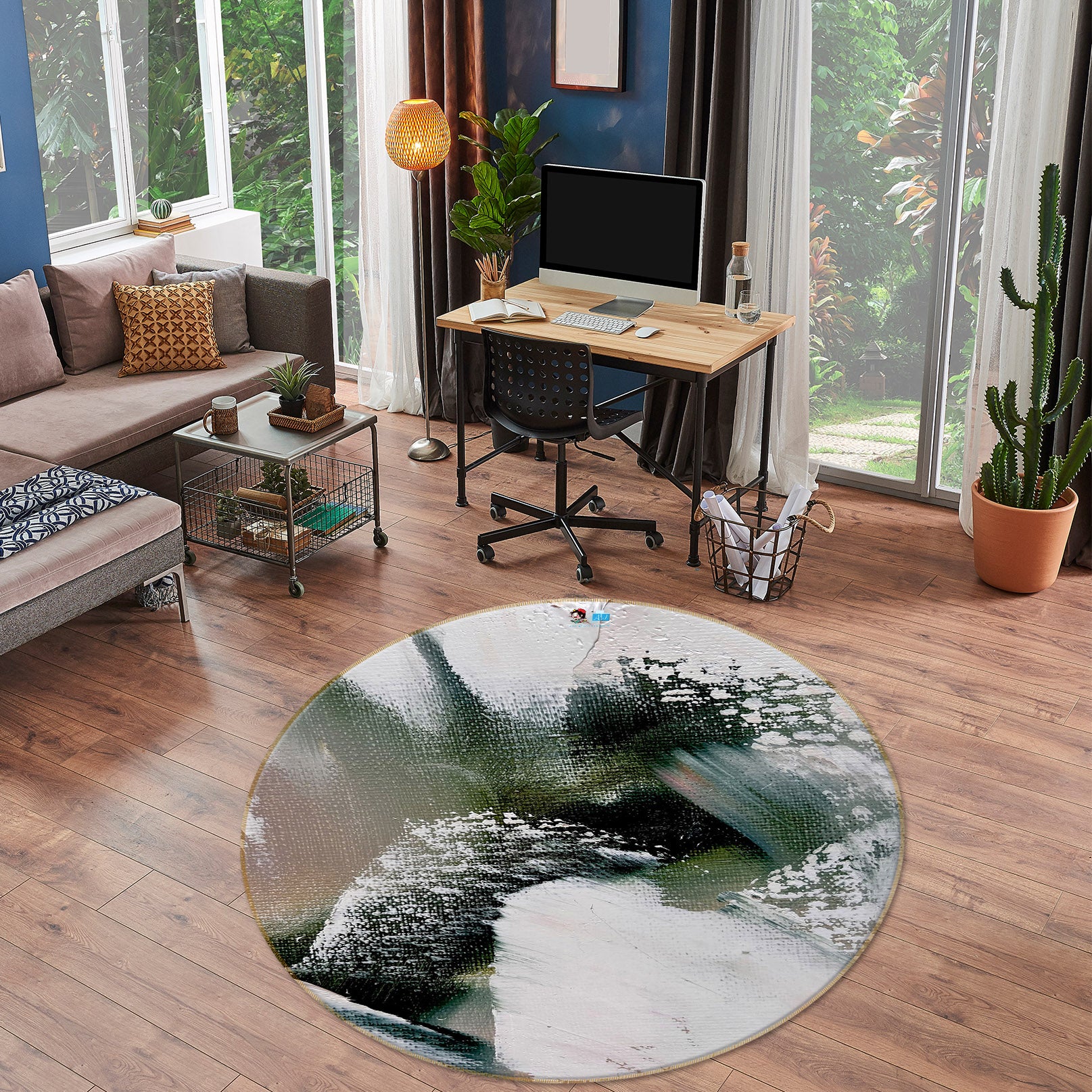 3D Abstract Painting 903 Skromova Marina Rug Round Non Slip Rug Mat