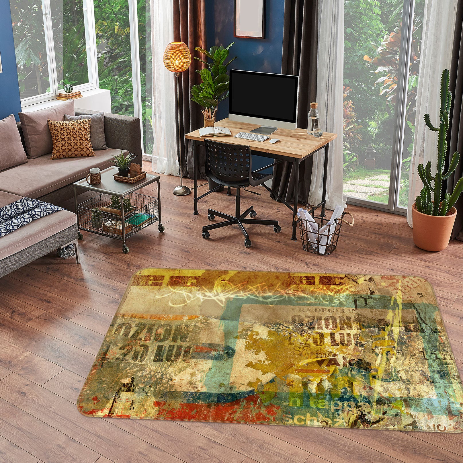 3D Letter Pattern 35221 Non Slip Rug Mat