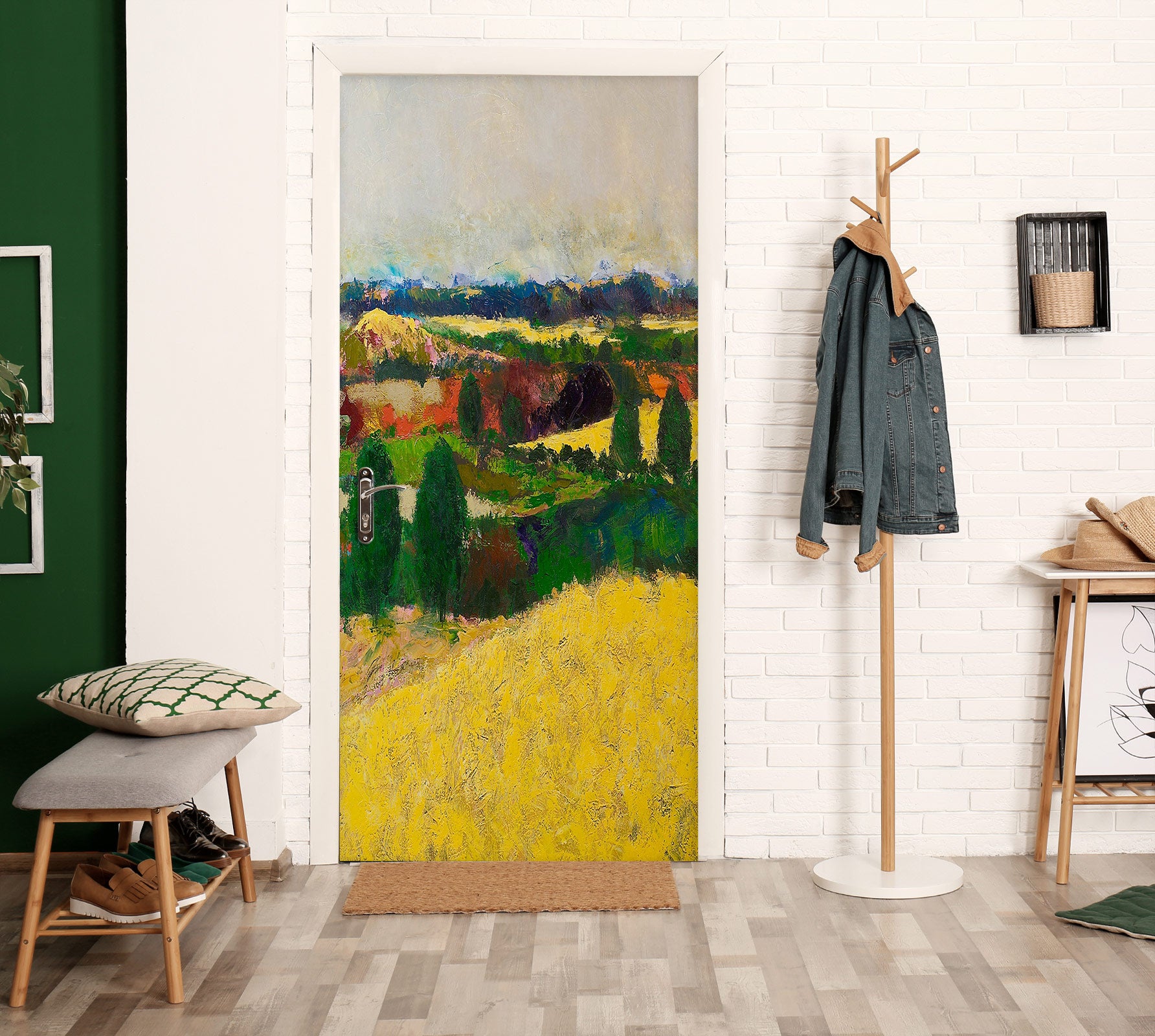 3D Field Golden Bushes 9360 Allan P. Friedlander Door Mural