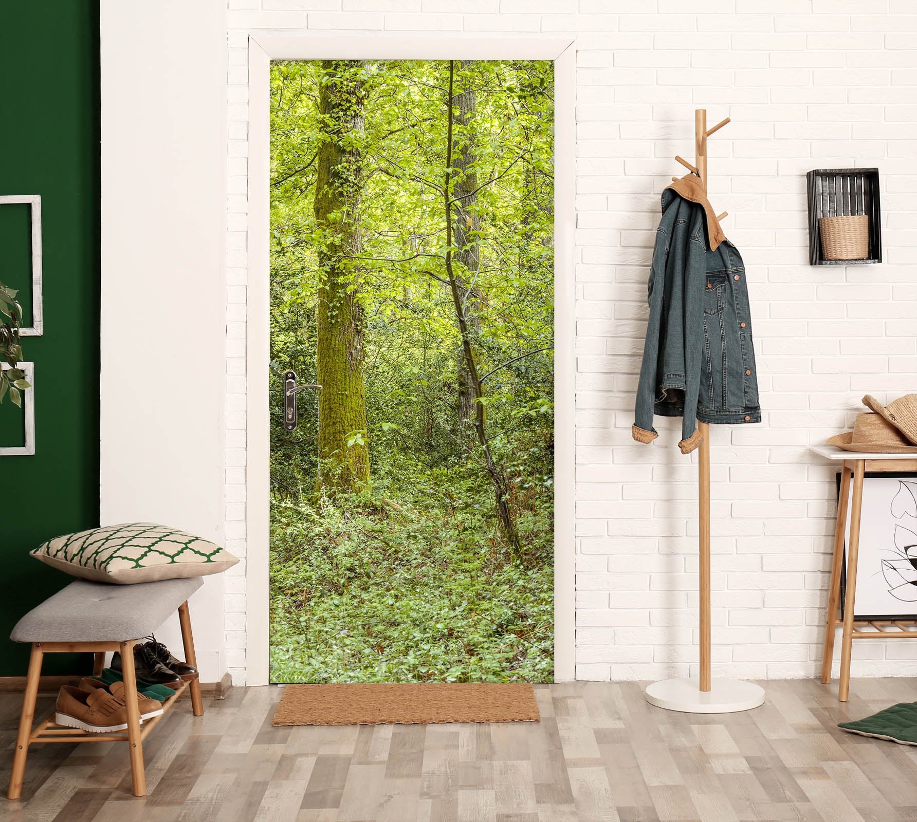 3D Green Leaves 5178 Assaf Frank Door Mural