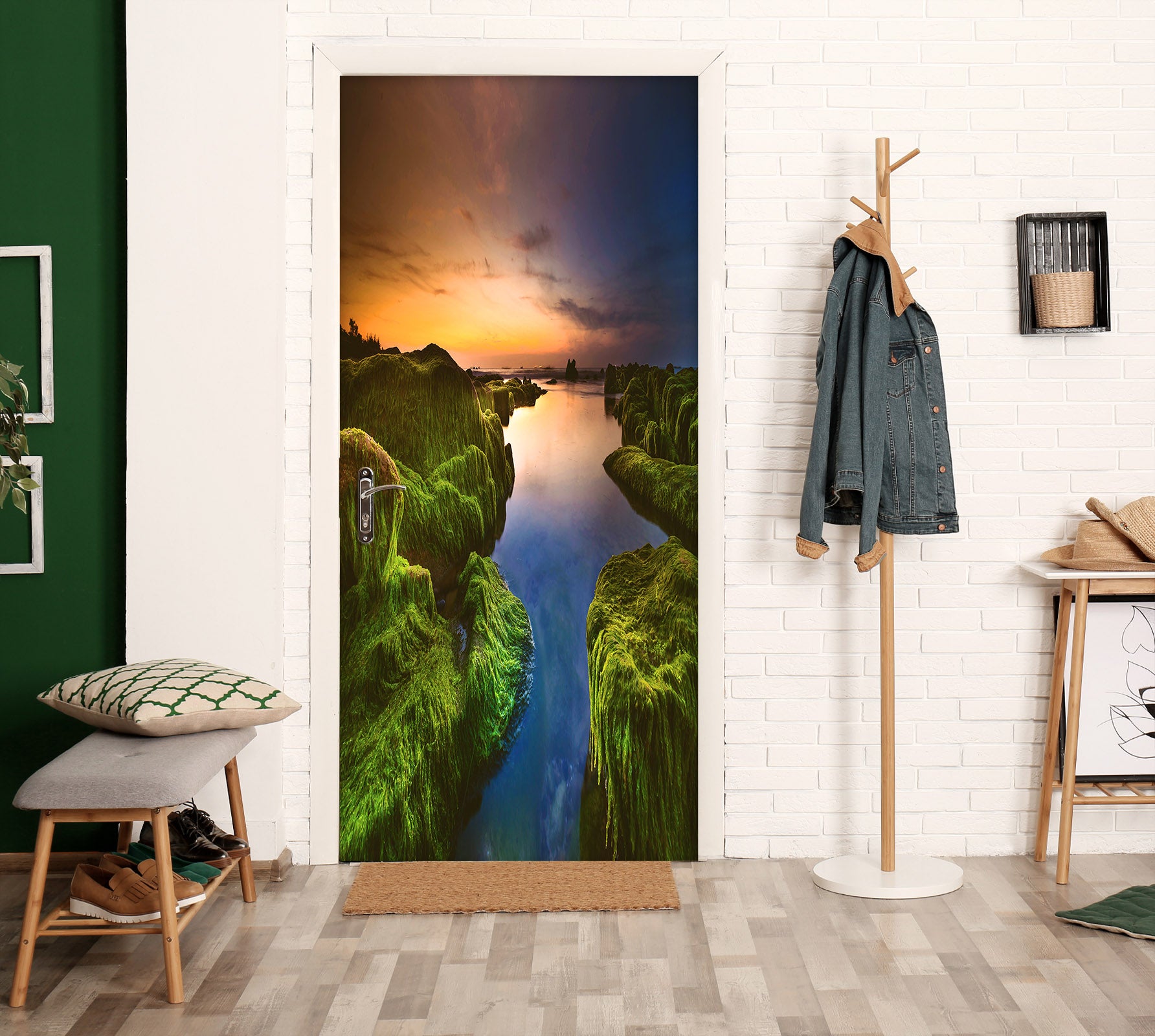 3D Mountain Gorge 22027 Door Mural