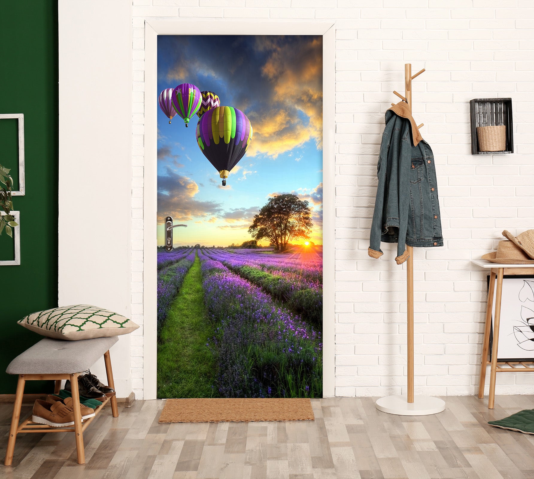 3D Hot Air Balloon 25078 Door Mural