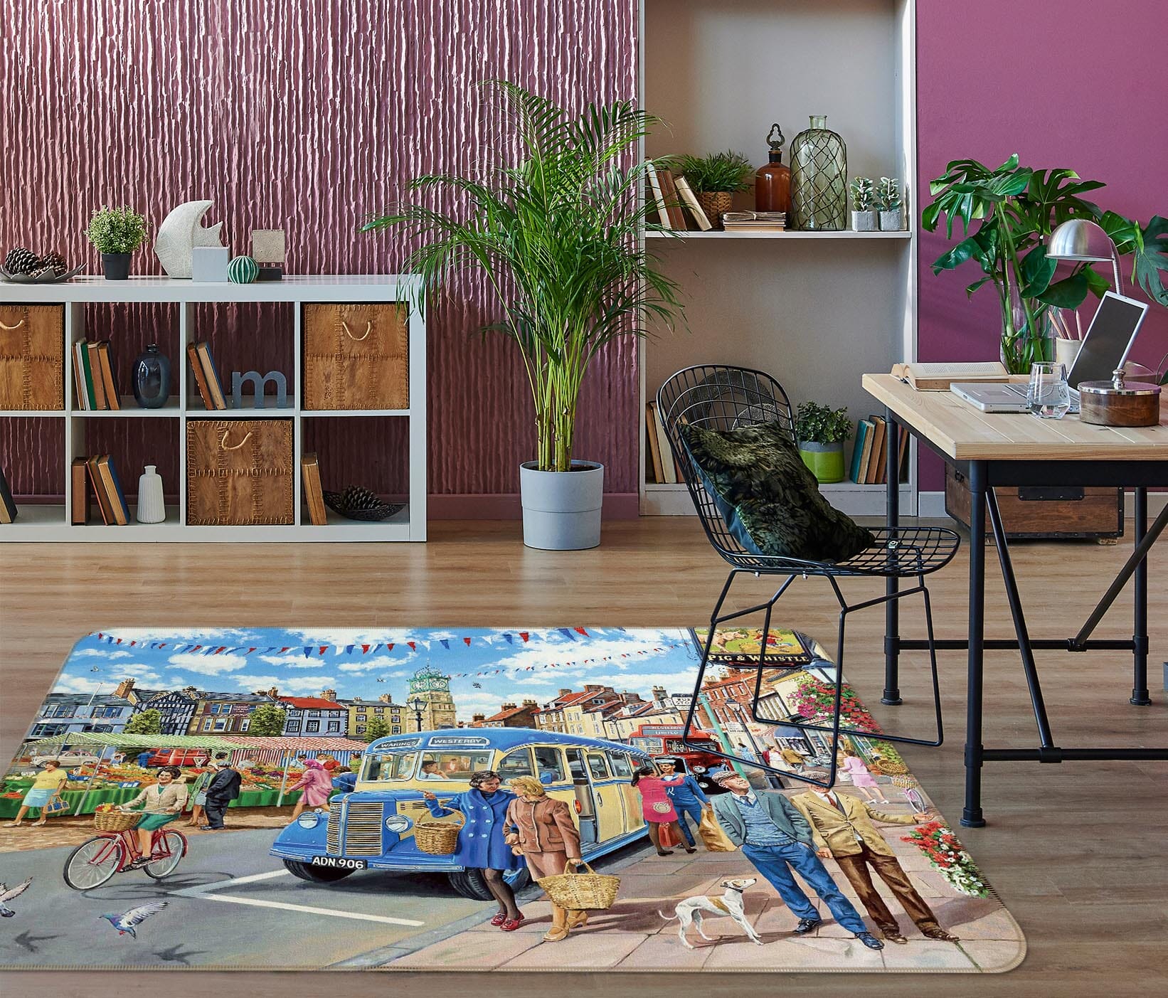 3D Country Bus Terminus 1066 Trevor Mitchell Rug Non Slip Rug Mat Mat AJ Creativity Home