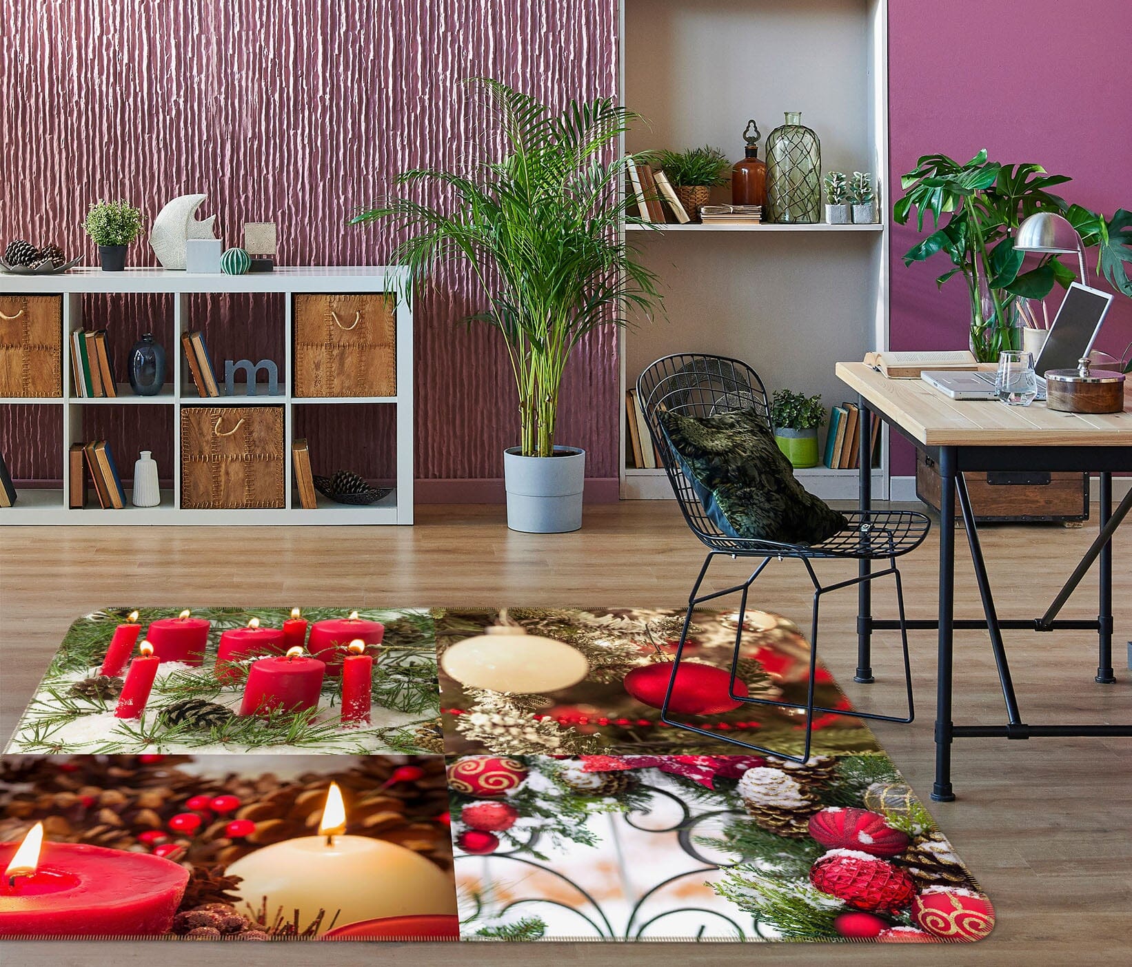 3D Red Gift 3034 Assaf Frank Rug Non Slip Rug Mat Mat AJ Creativity Home