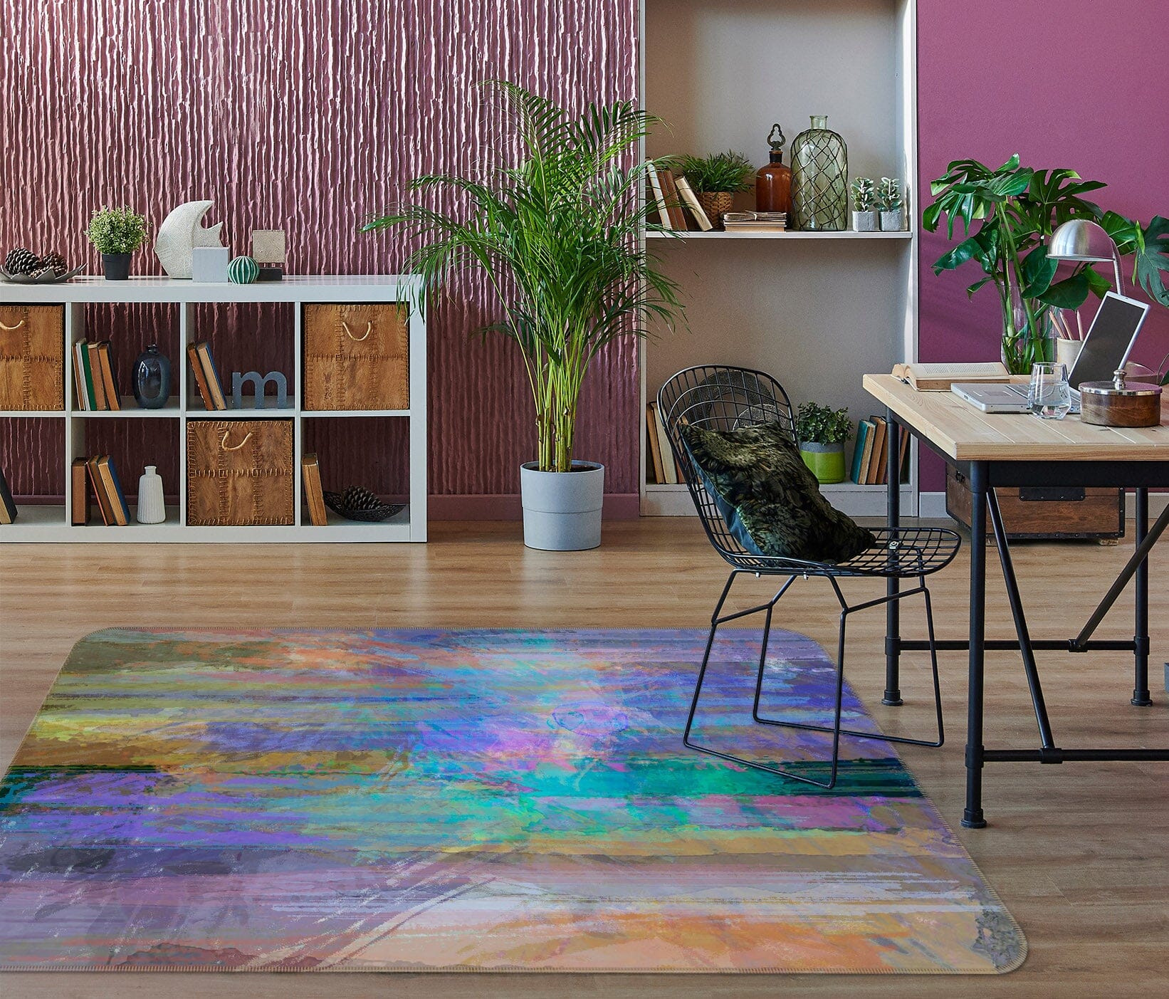 3D Blue Ink 129 Michael Tienhaara Rug Non Slip Rug Mat Mat AJ Creativity Home