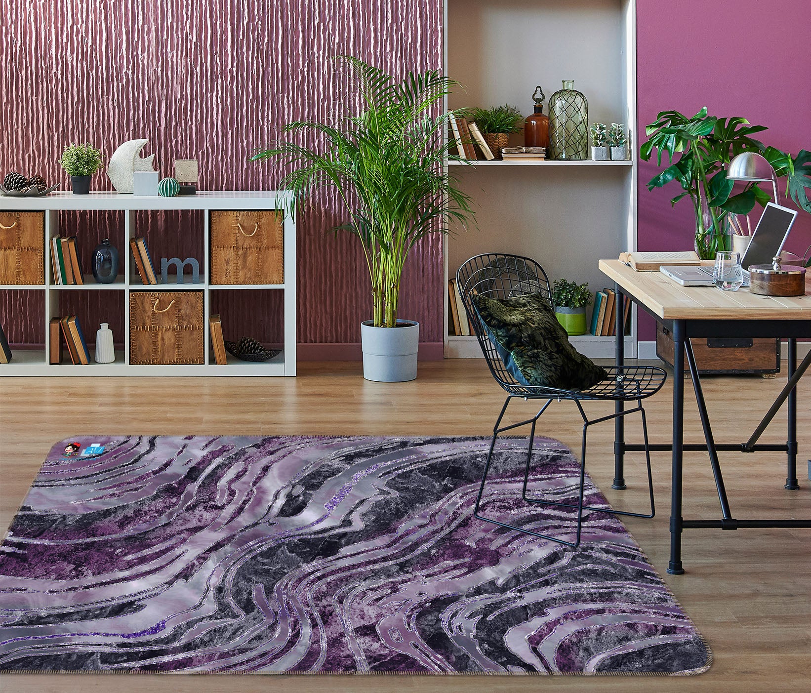 3D Purple Texture 83029 Andrea haase Rug Non Slip Rug Mat