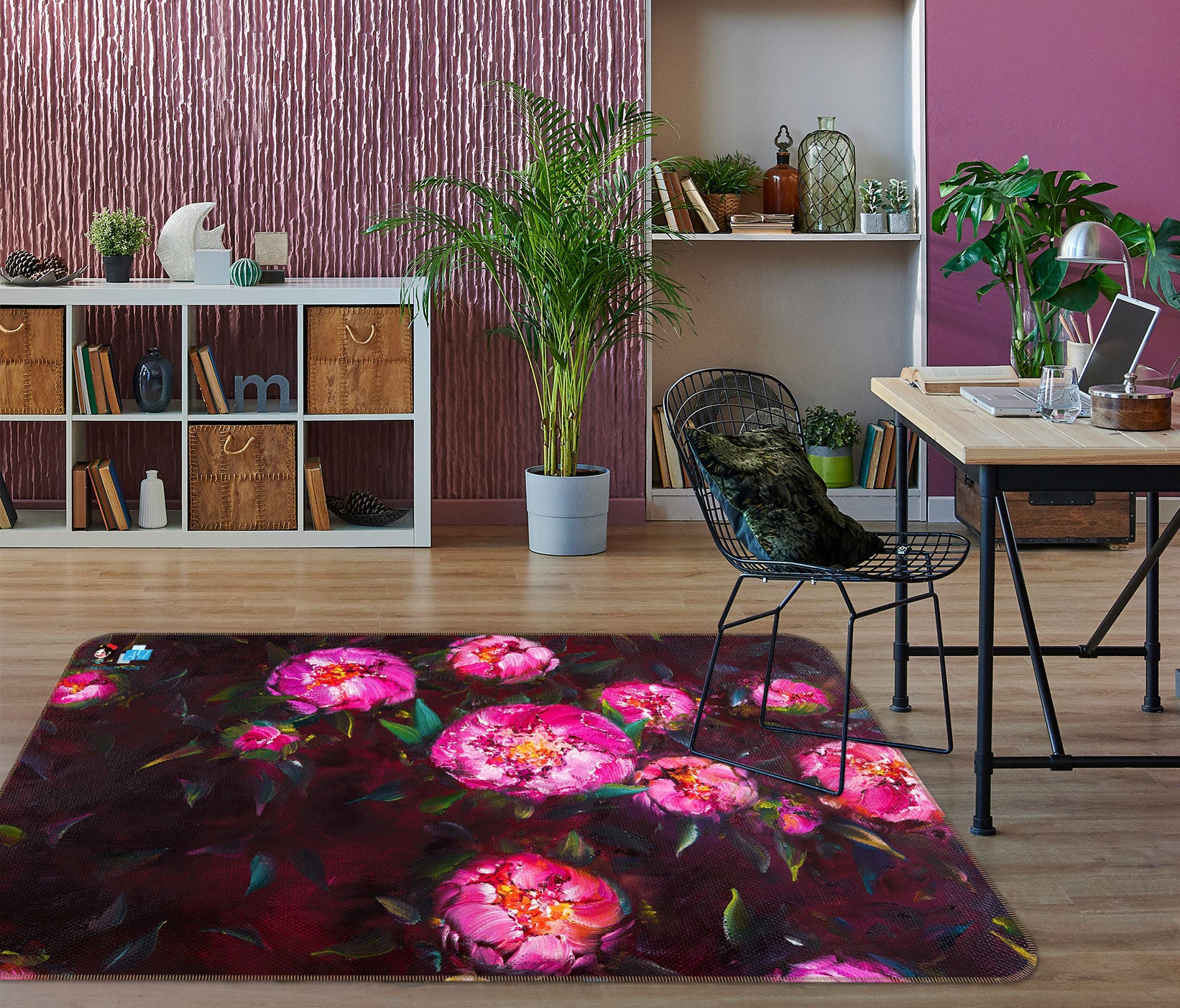 3D Bright Roses 1158 Skromova Marina Rug Non Slip Rug Mat