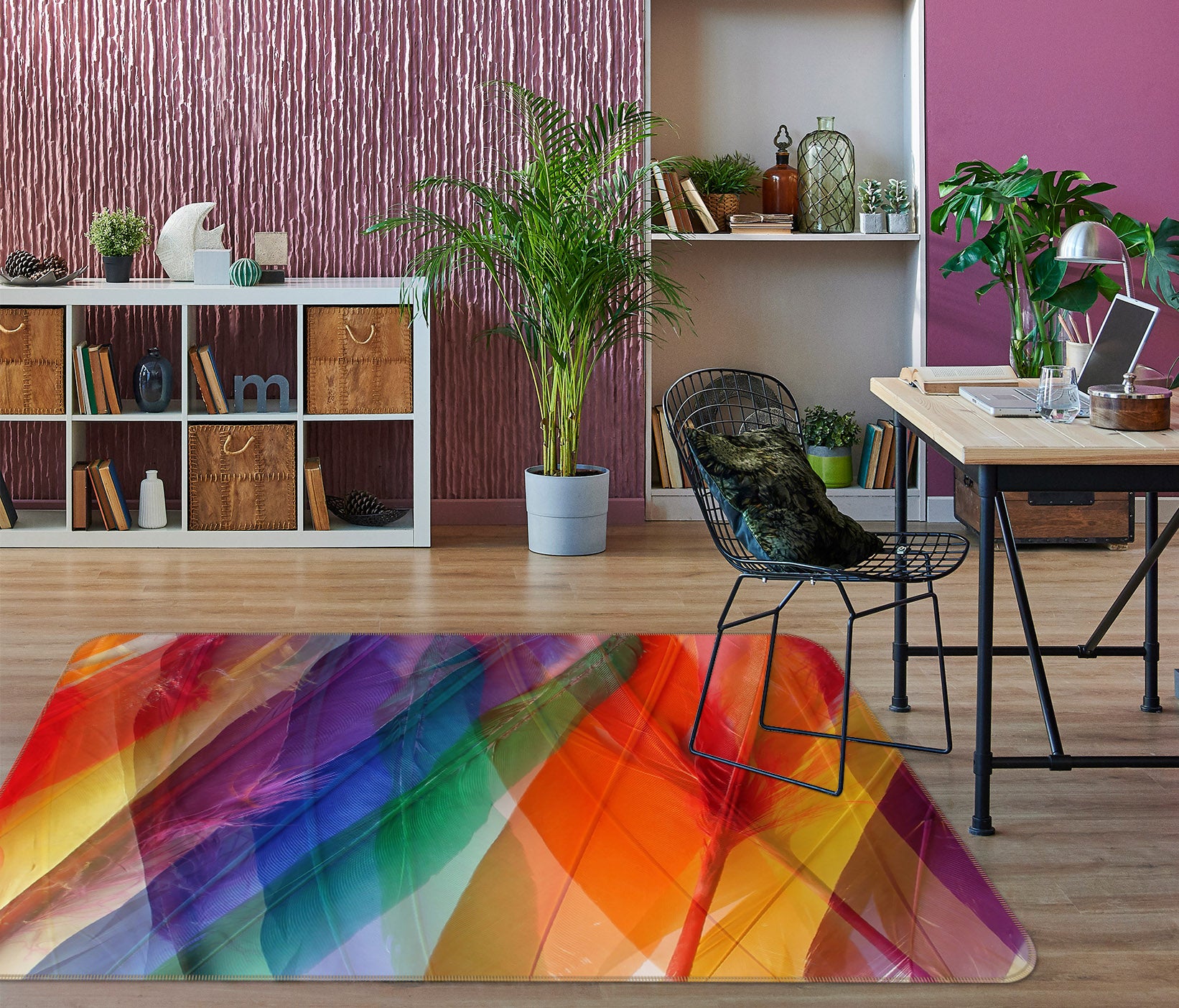 3D Feather 70037 Shandra Smith Rug Non Slip Rug Mat