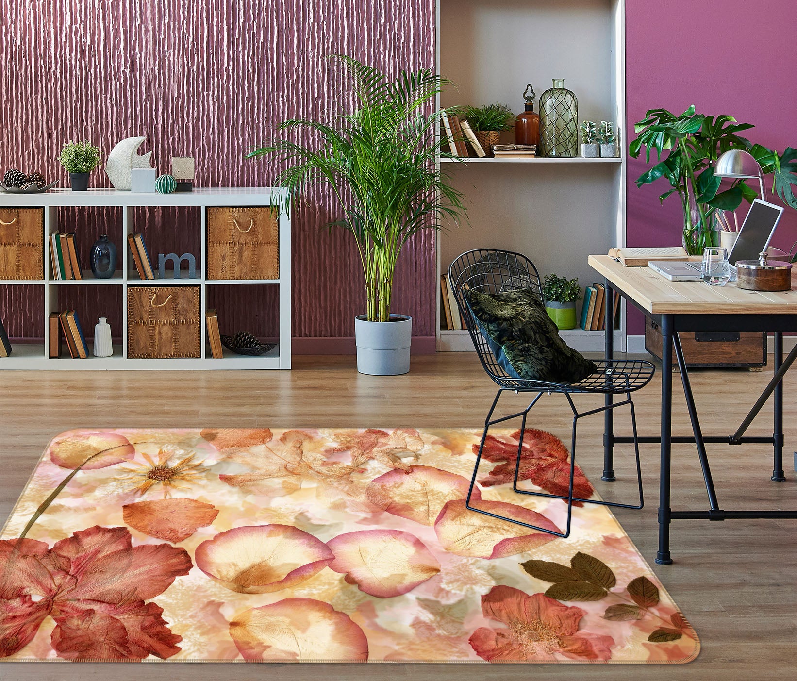 3D Flowers Petal 34119 Non Slip Rug Mat