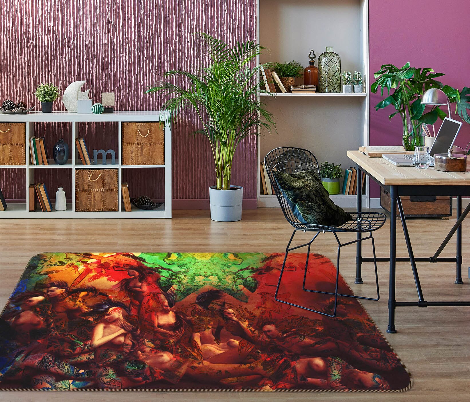 3D Life In Technicolor 1005 Marco Cavazzana Rug Non Slip Rug Mat Mat AJ Creativity Home