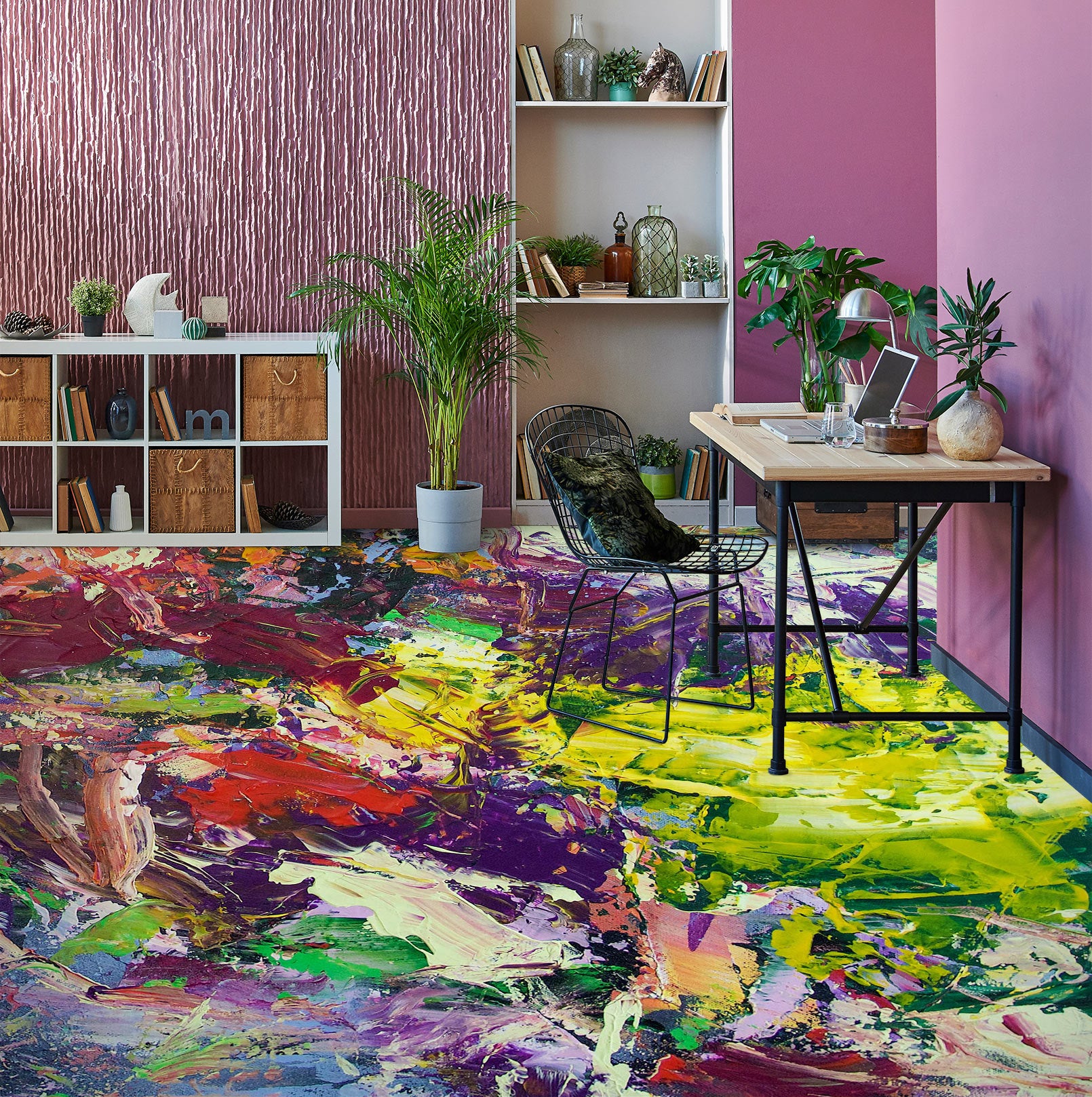 3D Colorful Paint Texture 9670 Allan P. Friedlander Floor Mural