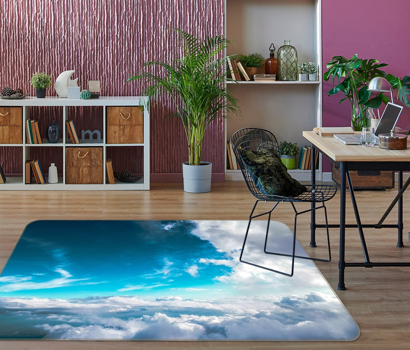 3D Sky White Clouds 65108 Non Slip Rug Mat
