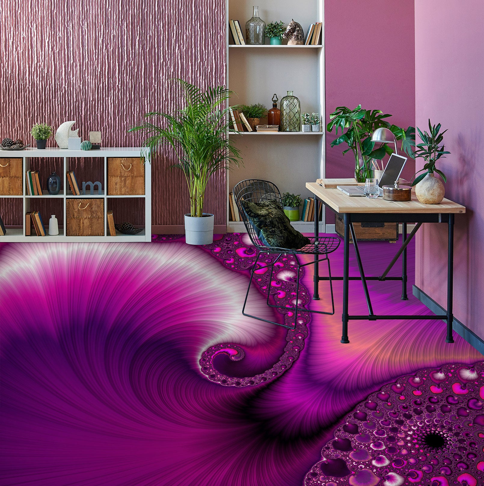 3D Fuchsia Pattern Thread 102148 Andrea Haase Floor Mural