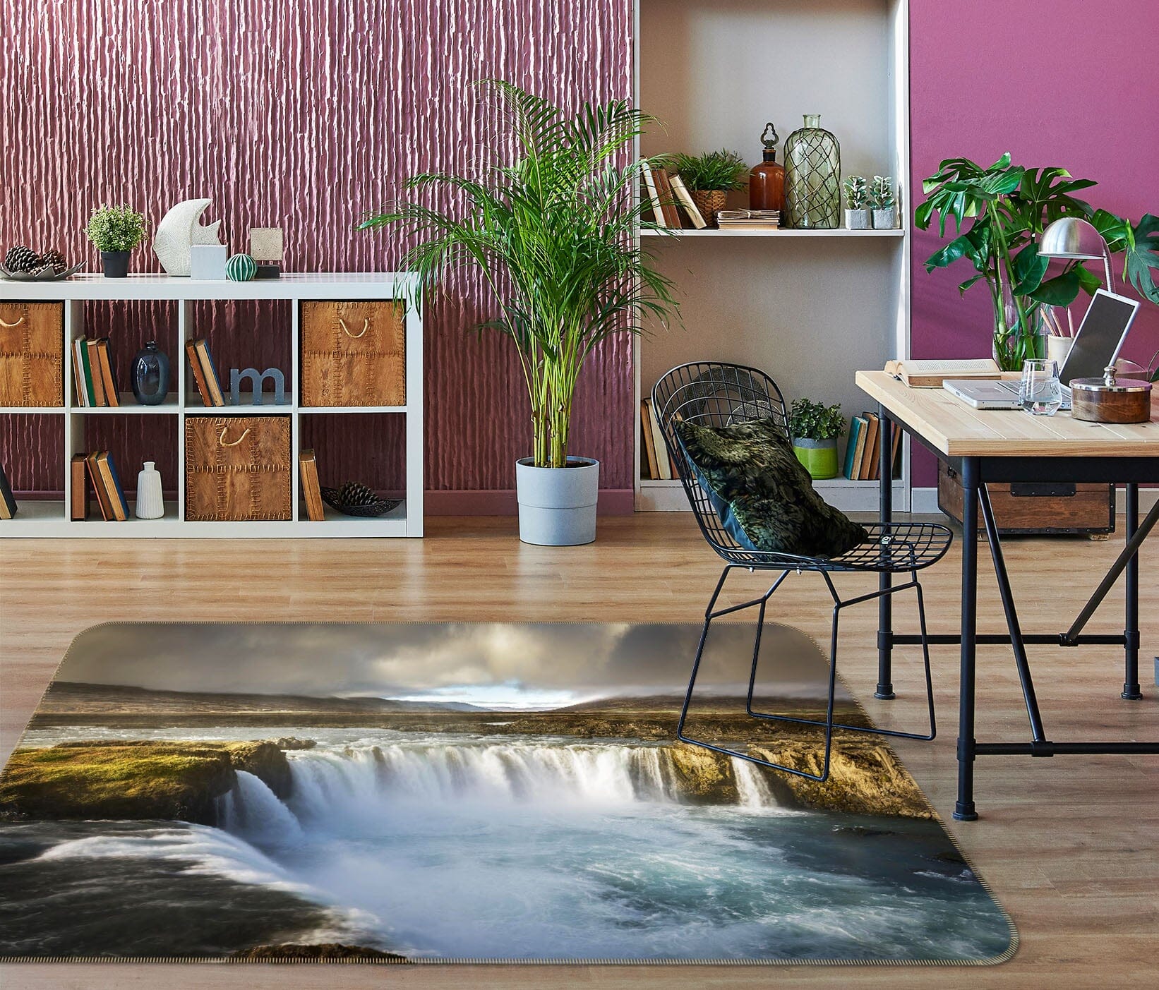 3D Stone Waterfall 1124 Marco Carmassi Rug Non Slip Rug Mat Mat AJ Creativity Home