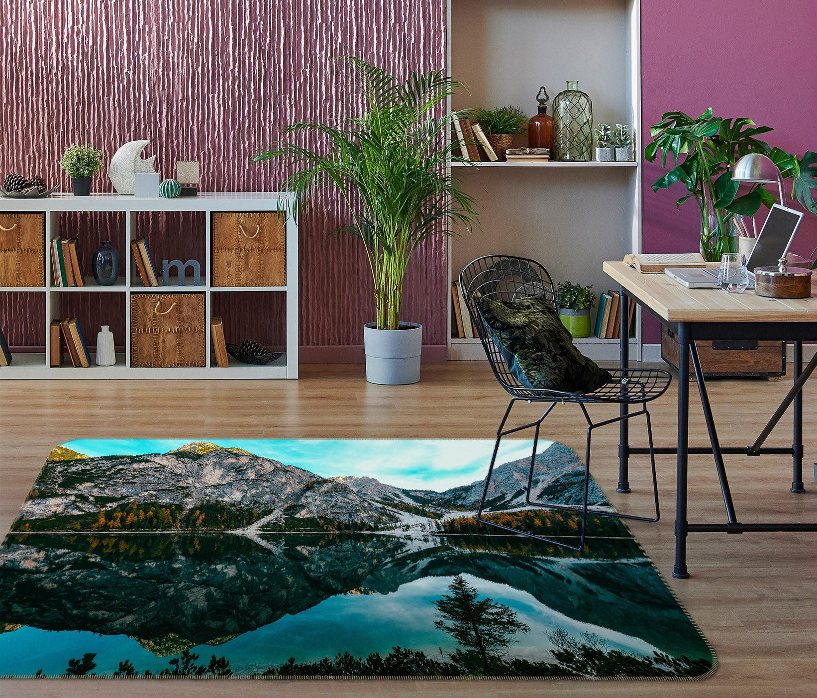 3D Mountain Lake 65101 Non Slip Rug Mat