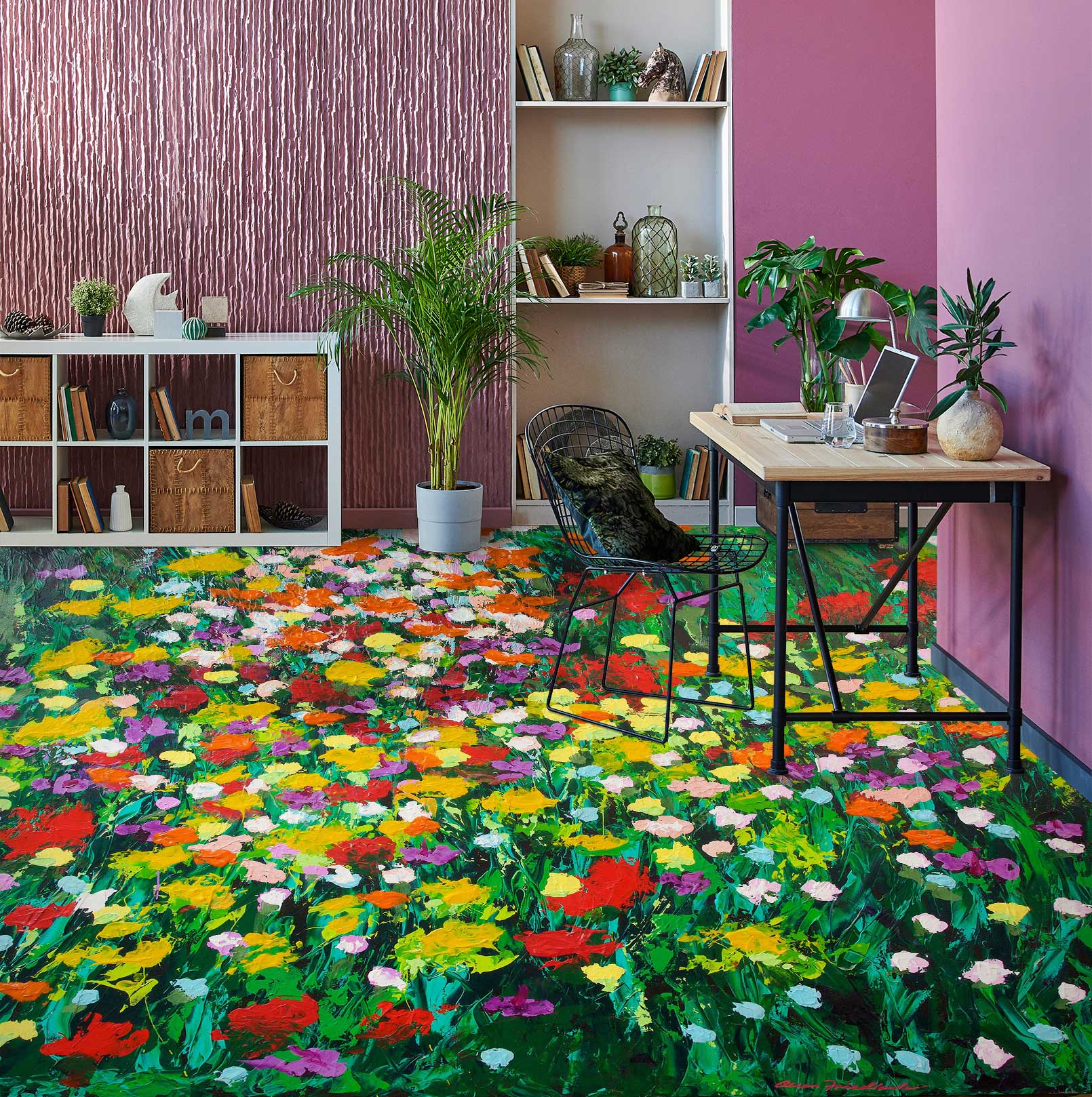 3D Meadow Flowers Pattern 9506 Allan P. Friedlander Floor Mural