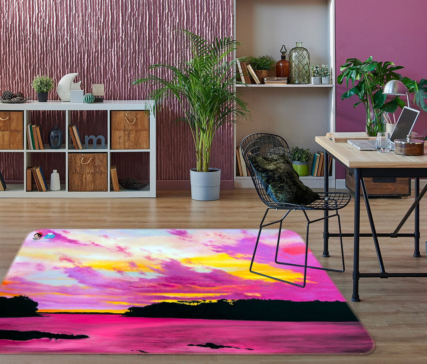 3D Pink Clouds 11138 Matthew Holden Bates Rug Non Slip Rug Mat