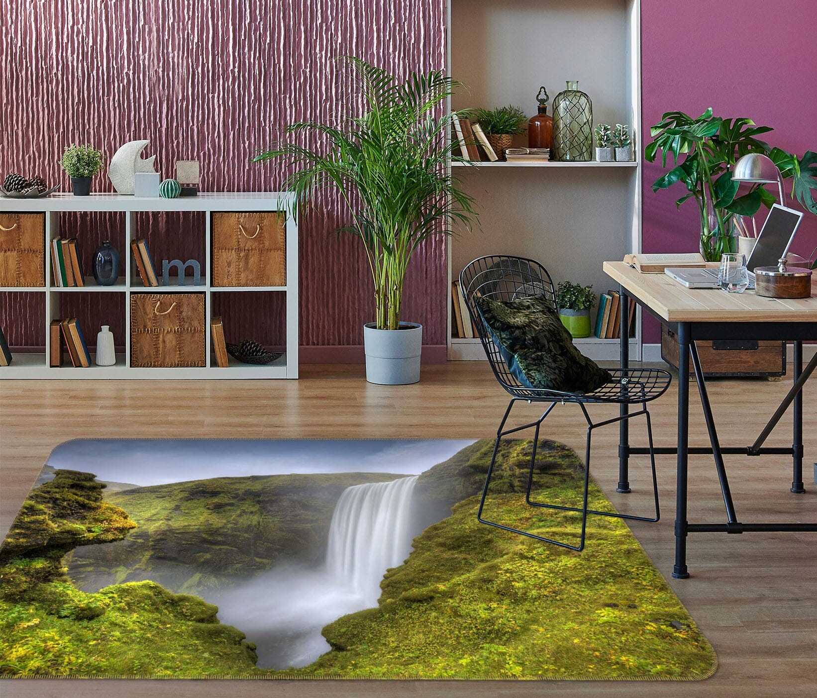 3D Forest Waterfall 1112 Marco Carmassi Rug Non Slip Rug Mat Mat AJ Creativity Home