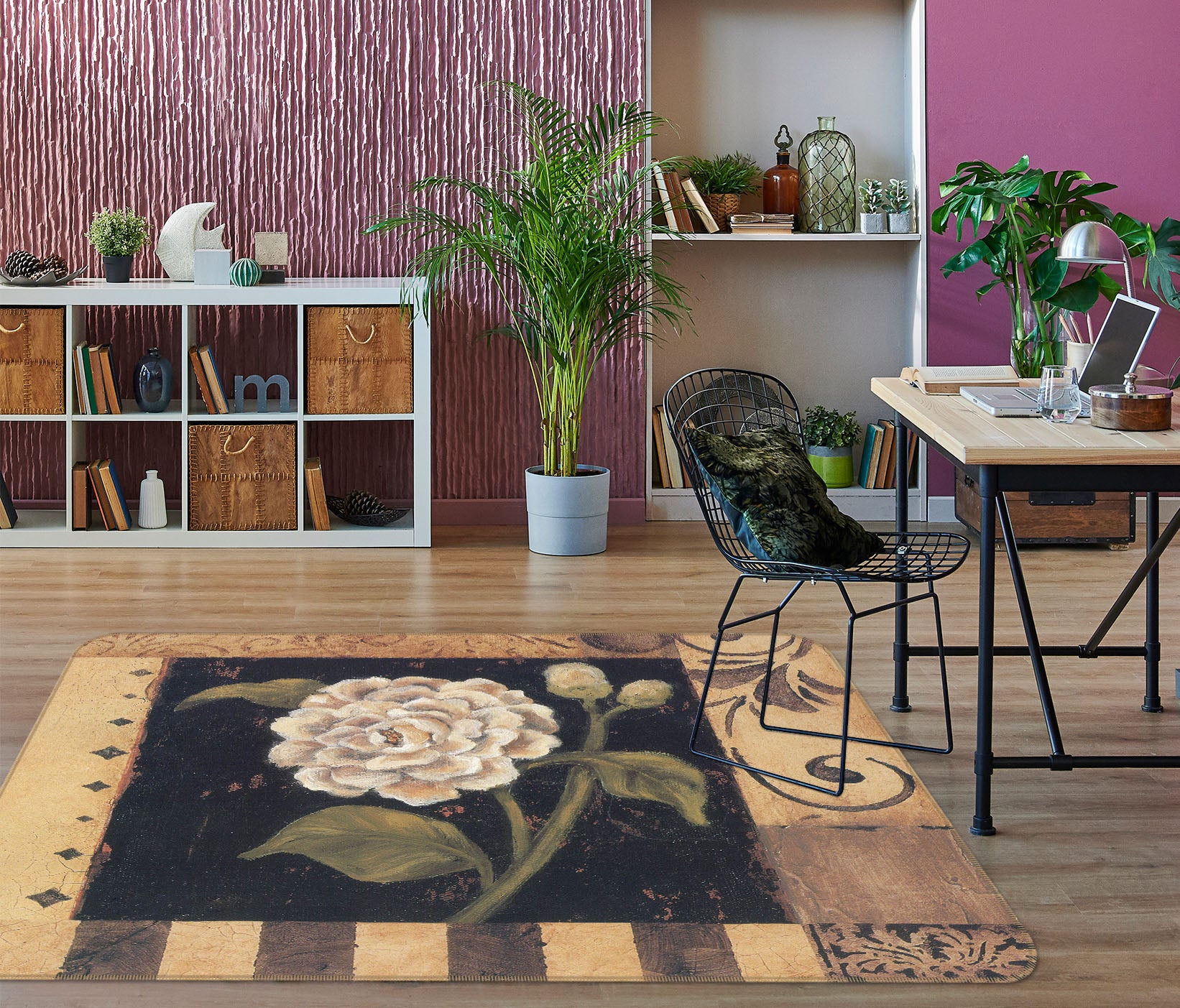 3D Flowers 32079 Non Slip Rug Mat
