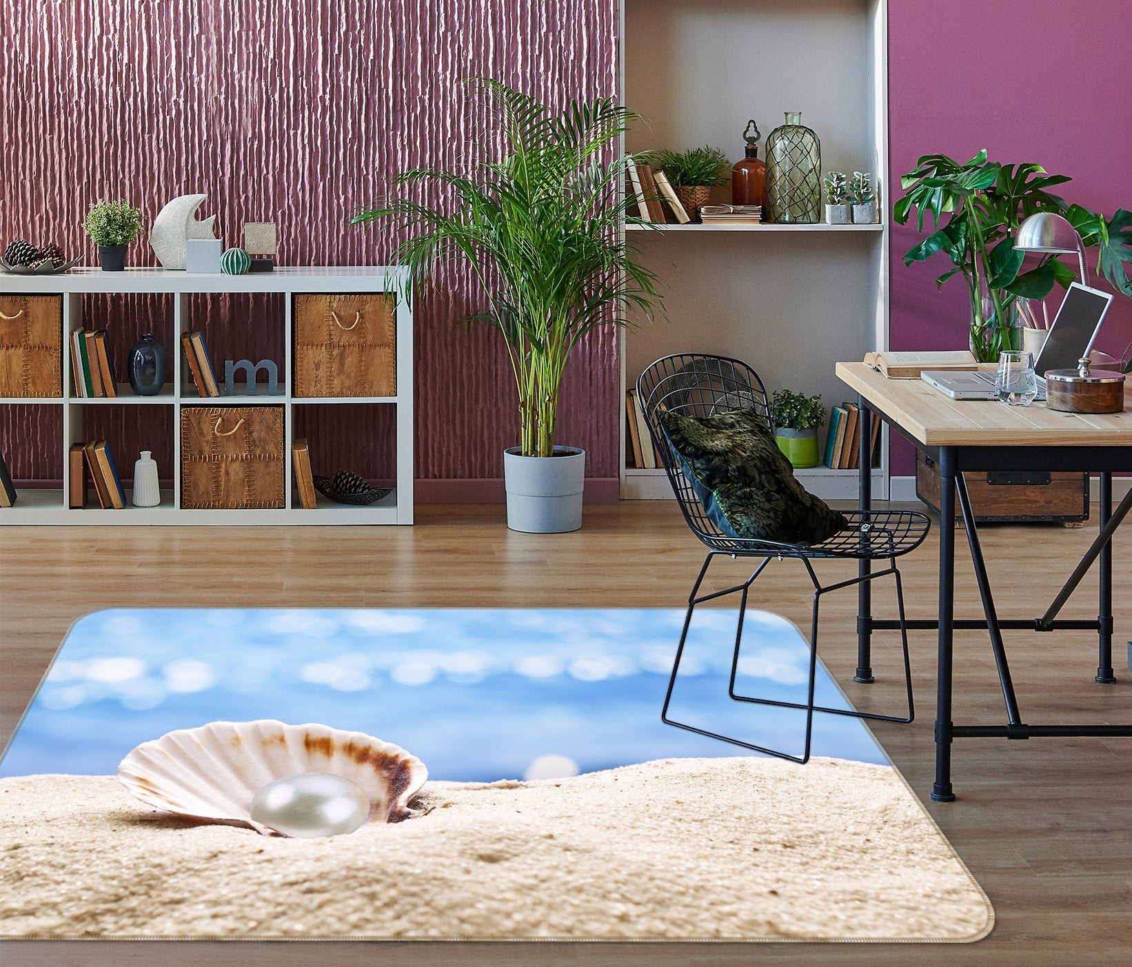 3D Beach Shell Pearl 65084 Non Slip Rug Mat