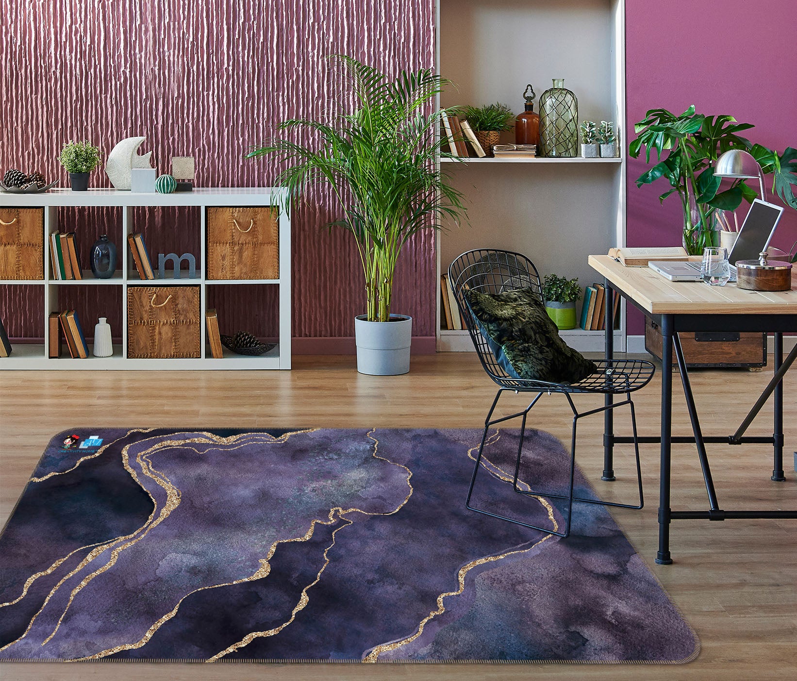 3D Dark Gray Texture 83025 Andrea haase Rug Non Slip Rug Mat