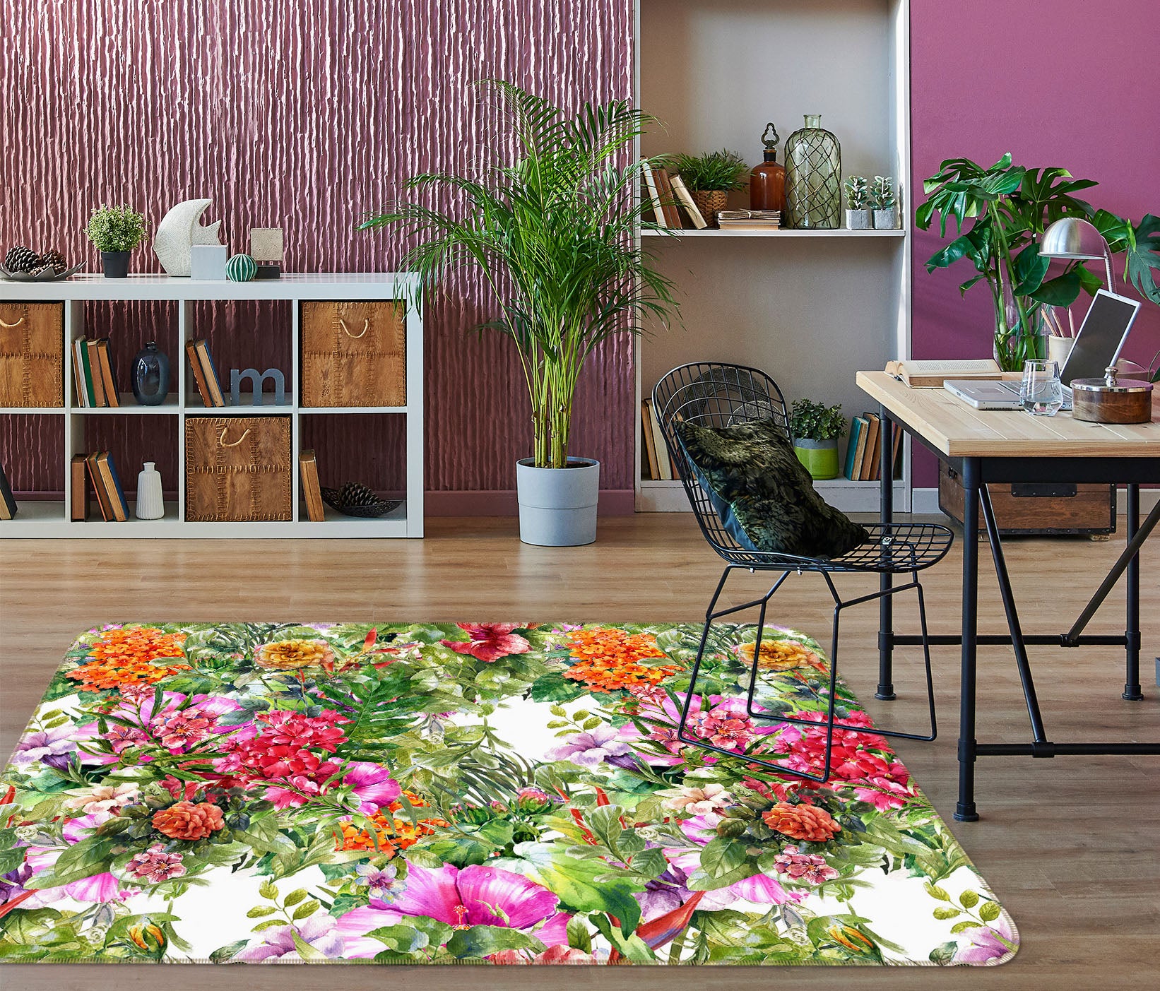 3D Flower Bush 31026 Non Slip Rug Mat