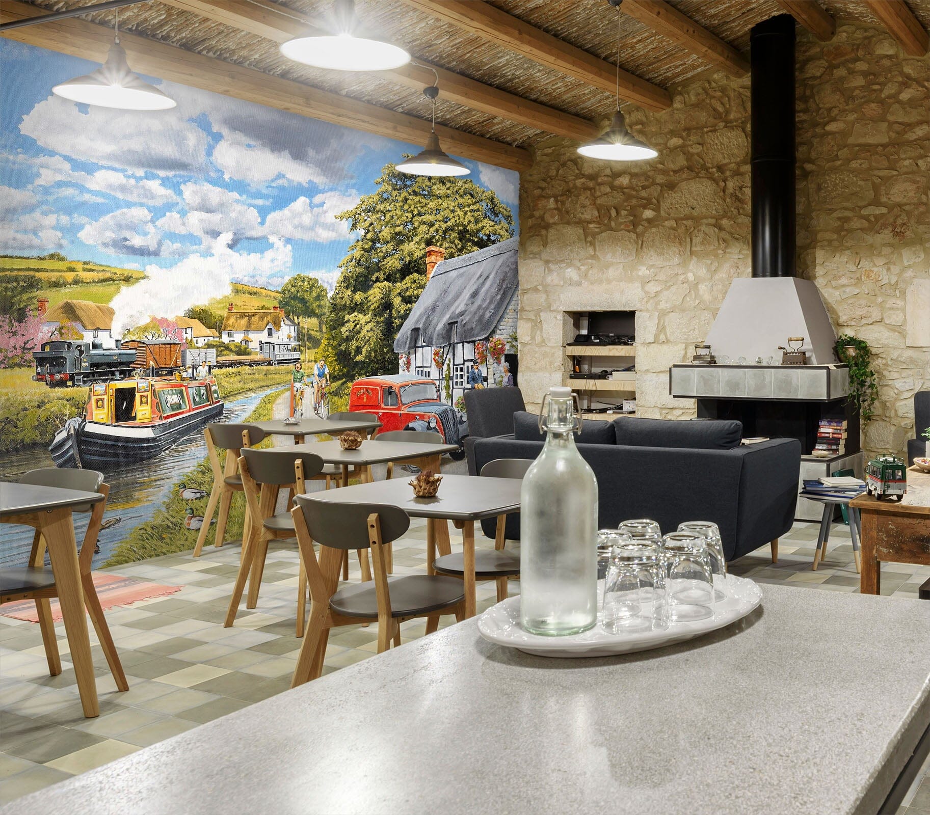 3D Parcel For Canal Cottage 1043 Trevor Mitchell Wall Mural Wall Murals Wallpaper AJ Wallpaper 2