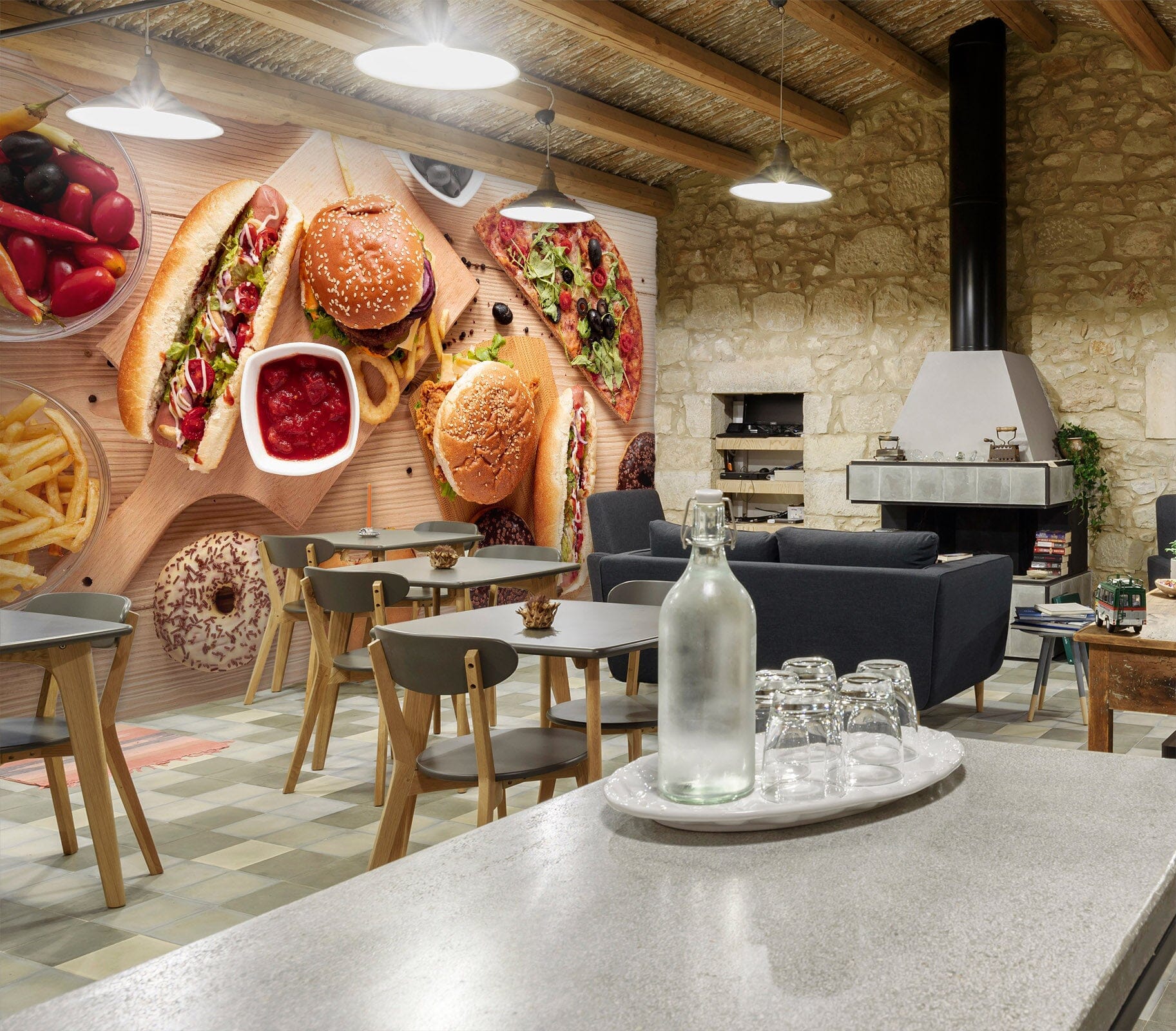 3D Coffee Bread 1457 Wall Murals Wallpaper AJ Wallpaper 2