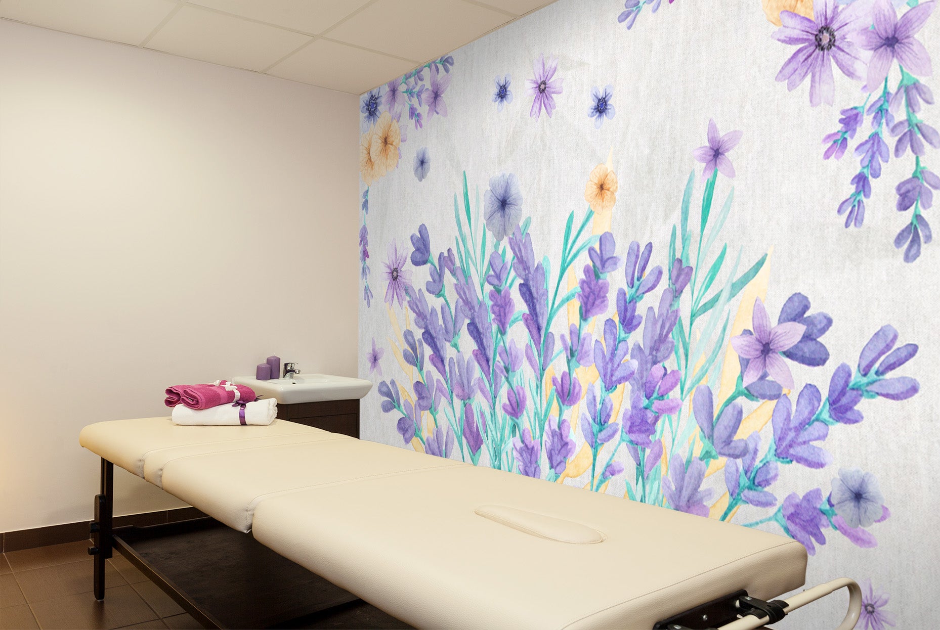 3D Purple Flower 100 Wall Murals