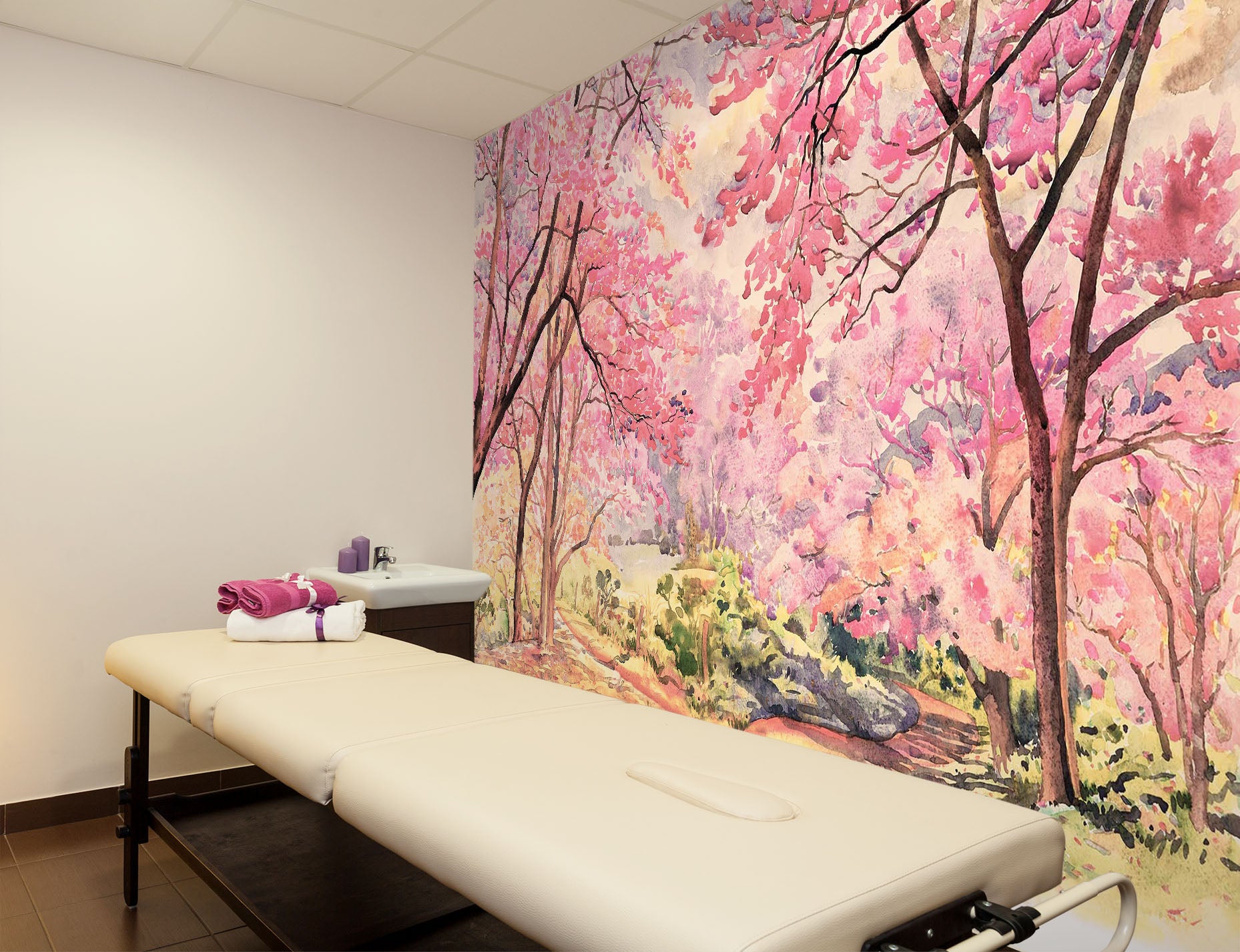 3D Pink Natural Tree 090 Wall Murals
