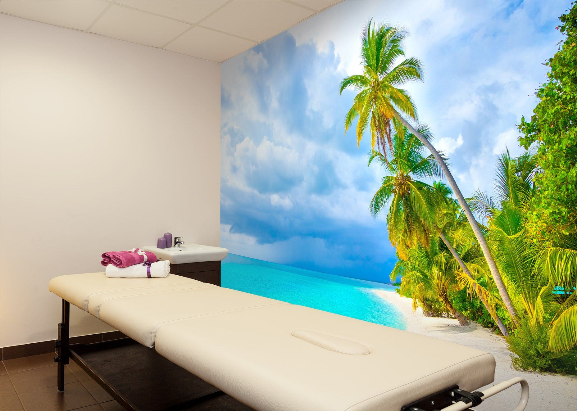 3D Beach Sea Tree 084 Wall Murals Wallpaper AJ Wallpaper 2