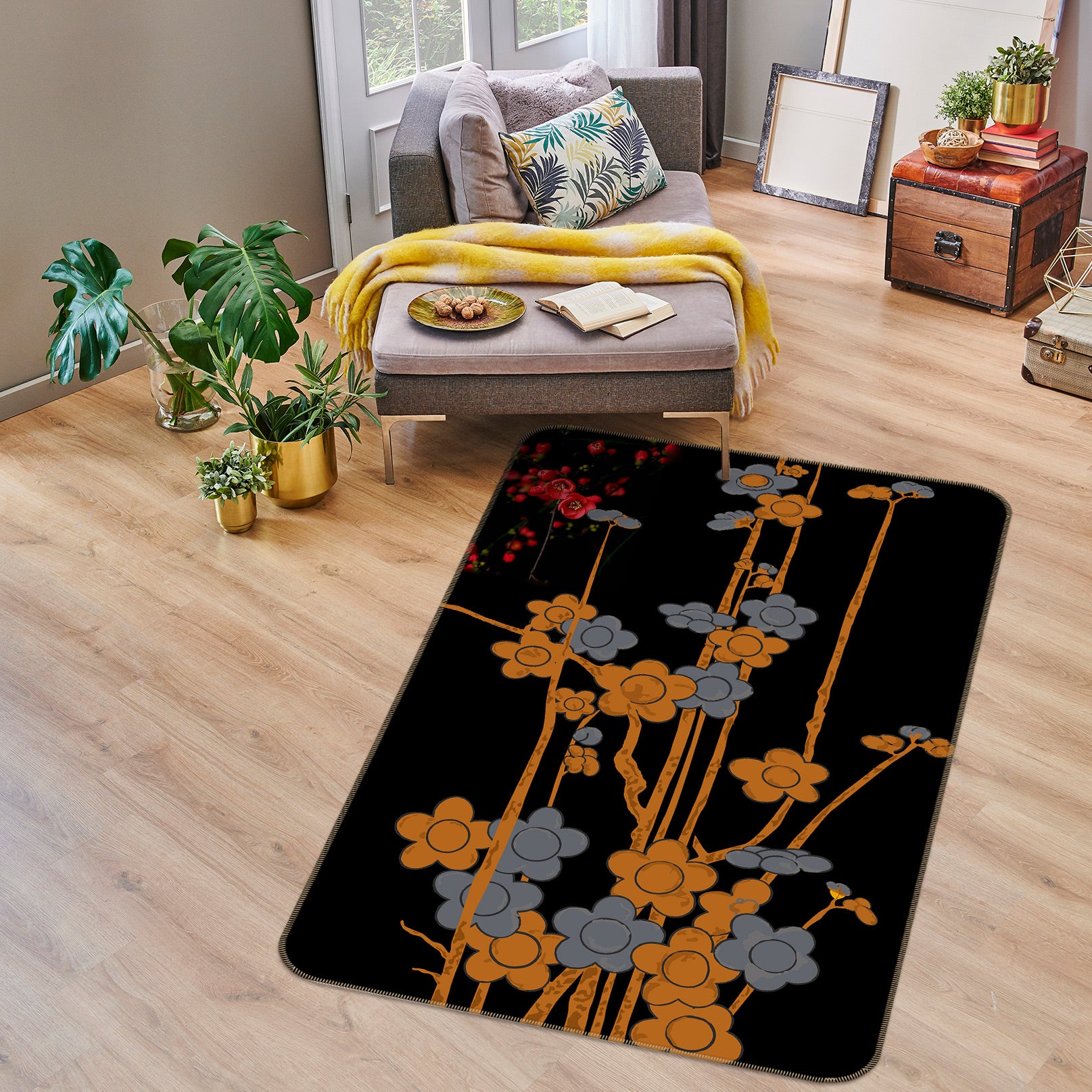 3D Flowers 76120 Non Slip Rug Mat