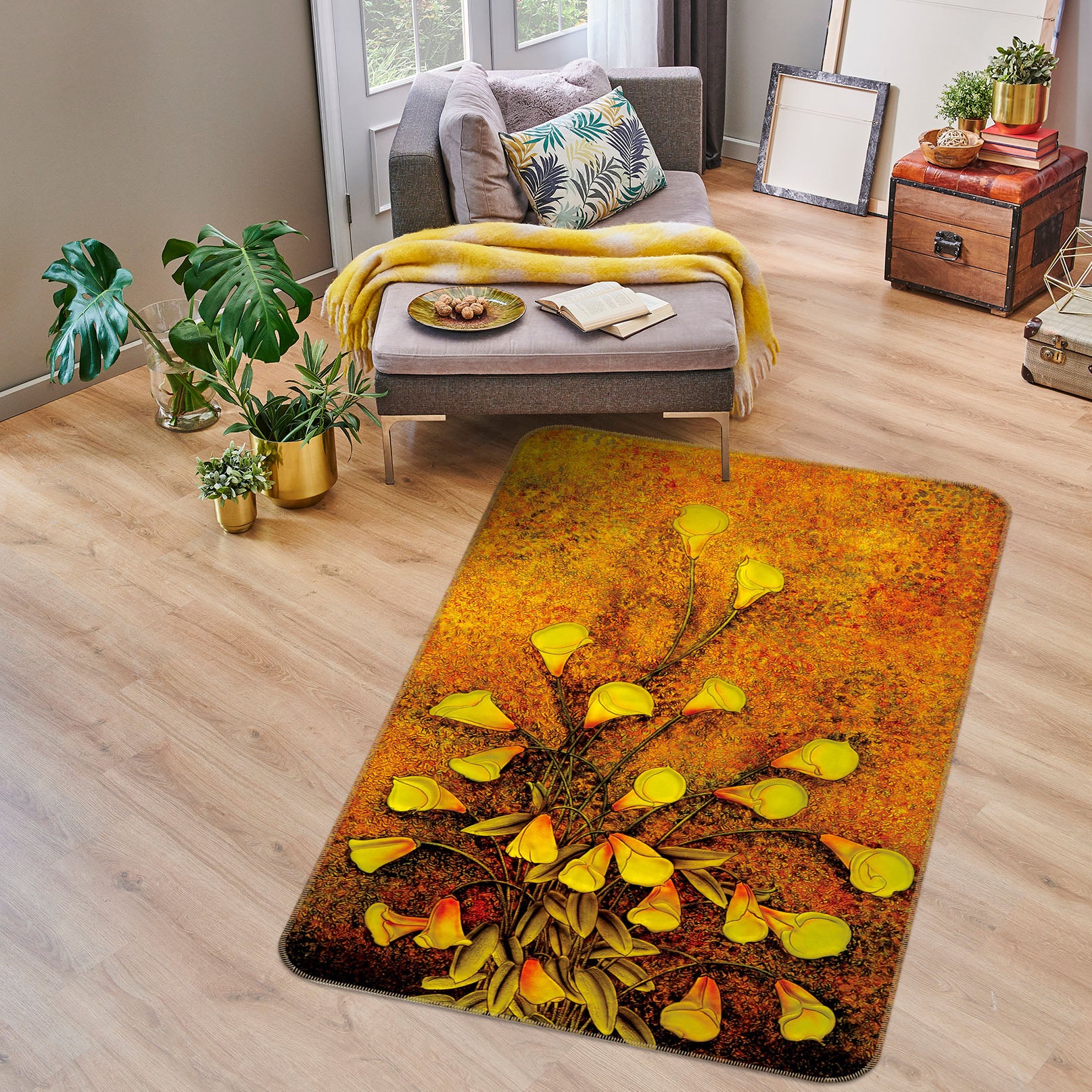 3D Flowers 32217 Non Slip Rug Mat