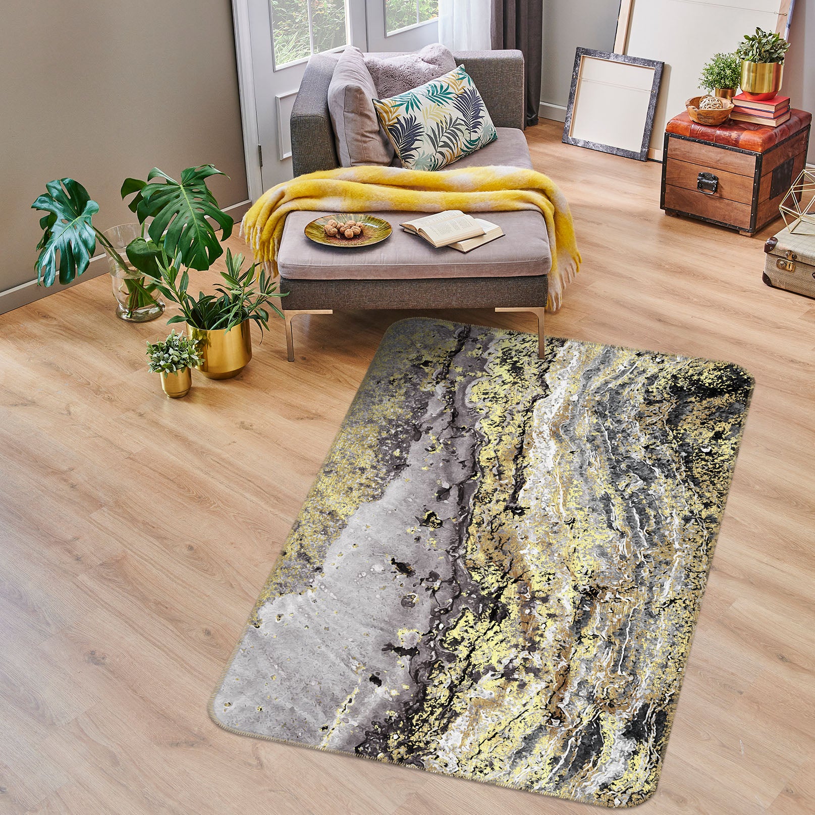 3D Stone Grain 29228 Non Slip Rug Mat