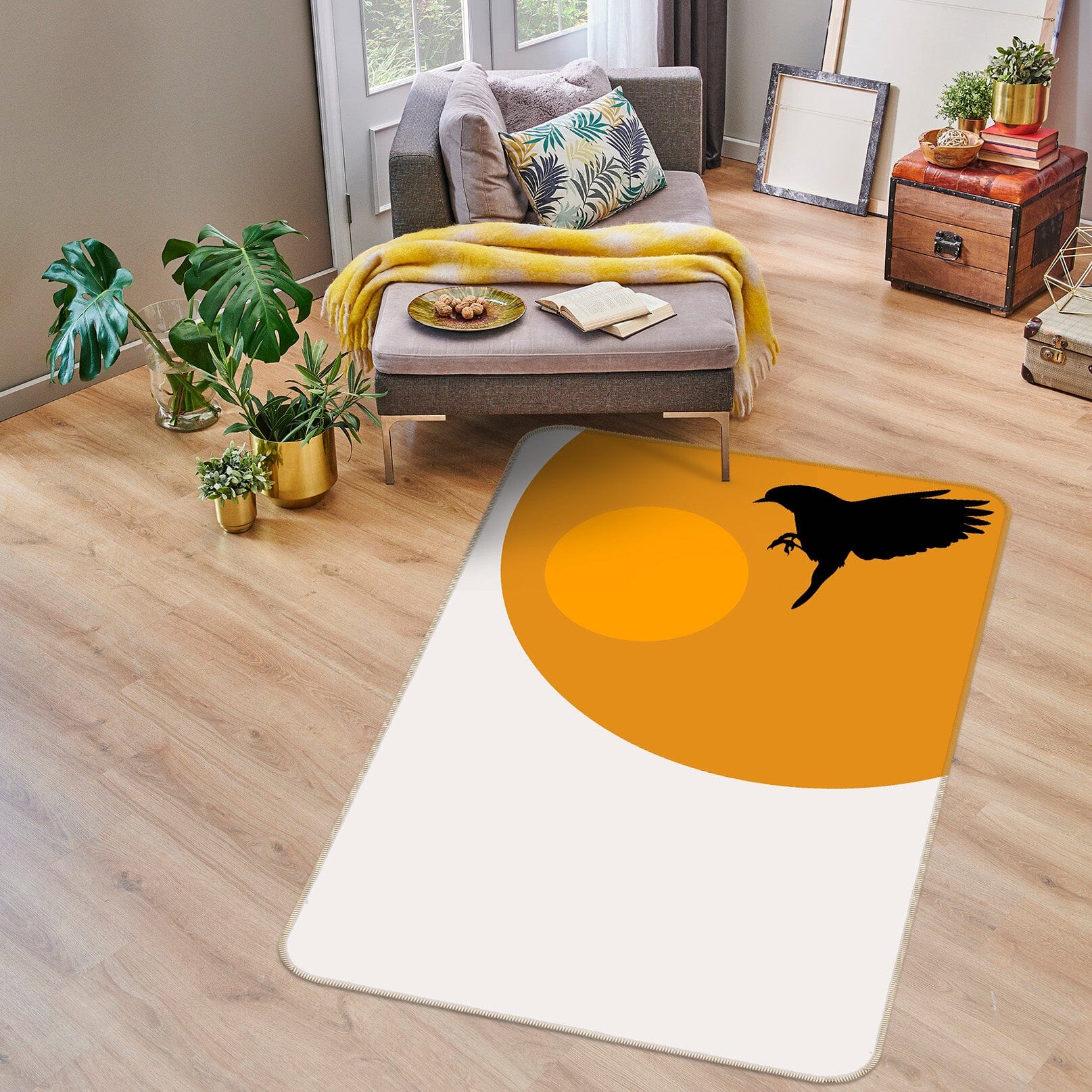3D Moon Bird Wings 1118 Boris Draschoff Rug Non Slip Rug Mat Mat AJ Creativity Home
