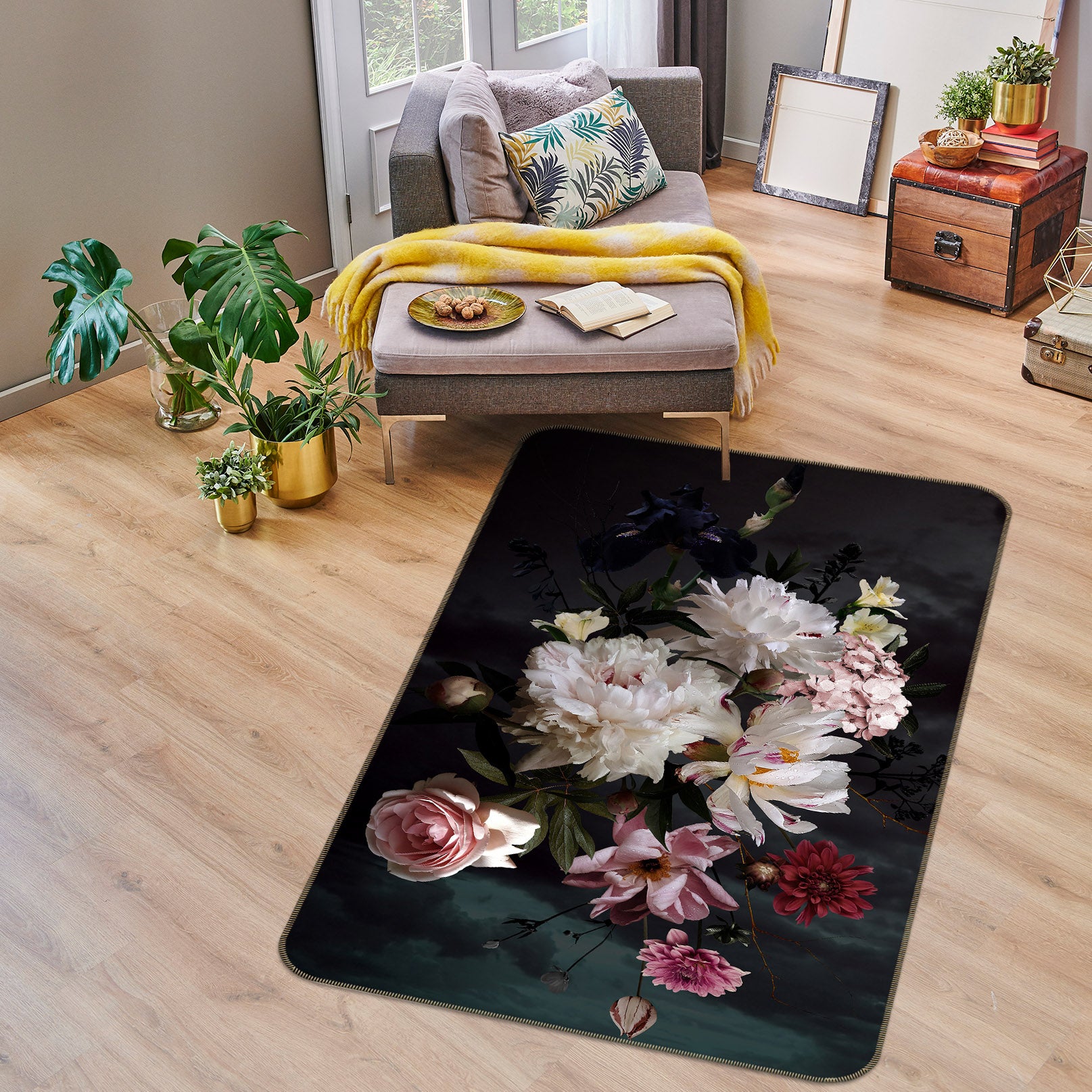 3D Flowers 26089 Non Slip Rug Mat