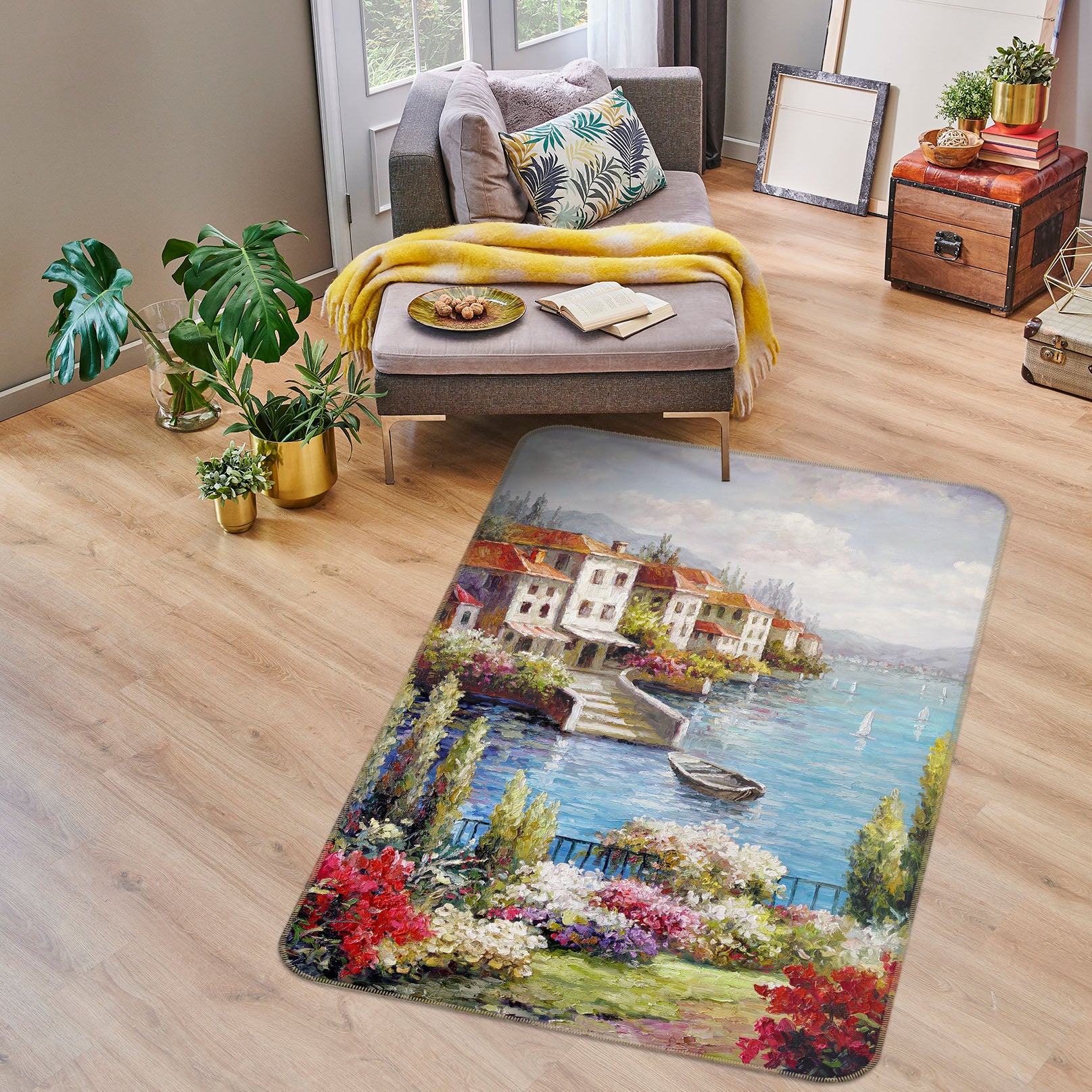 3D Seaside Houses 33203 Non Slip Rug Mat