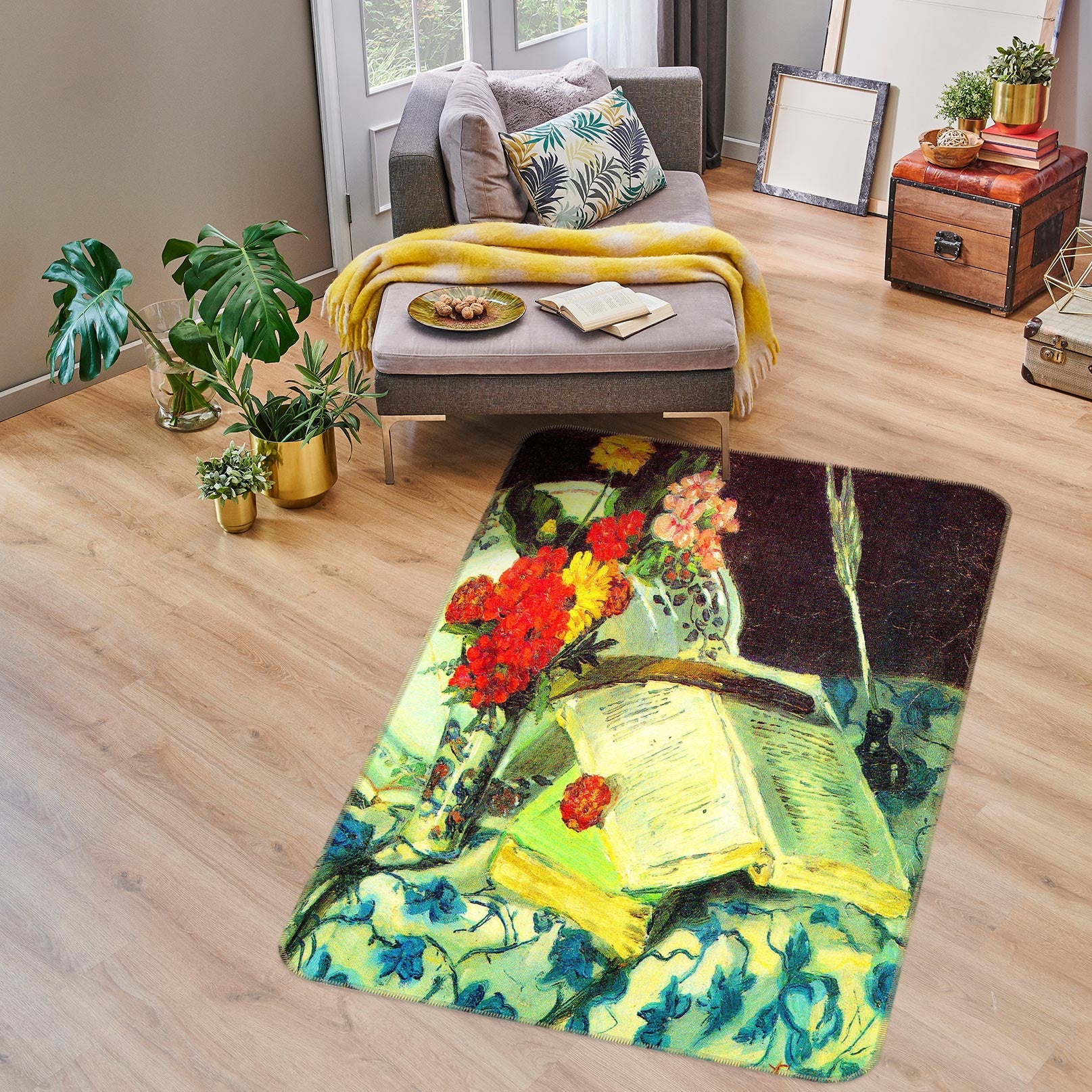 3D Vase Book 76217 Non Slip Rug Mat