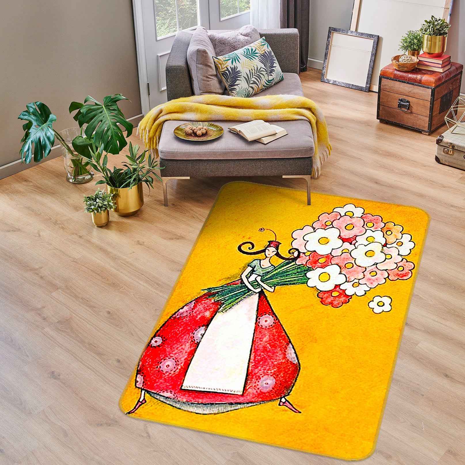 3D Bouquet 76176 Non Slip Rug Mat