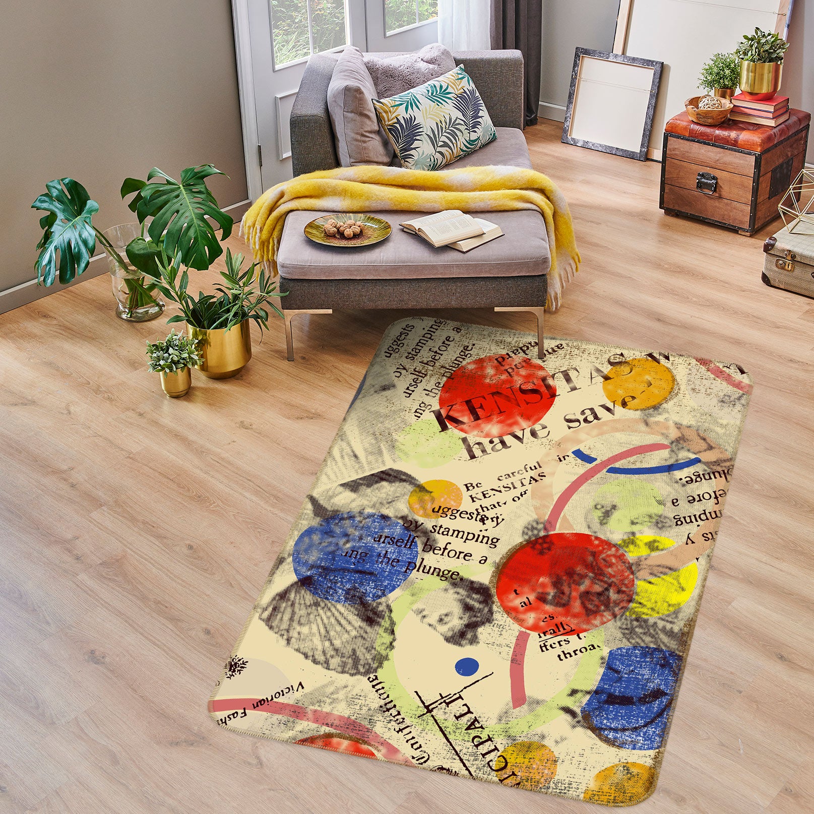 3D Colorful Ball Letters 76110 Non Slip Rug Mat