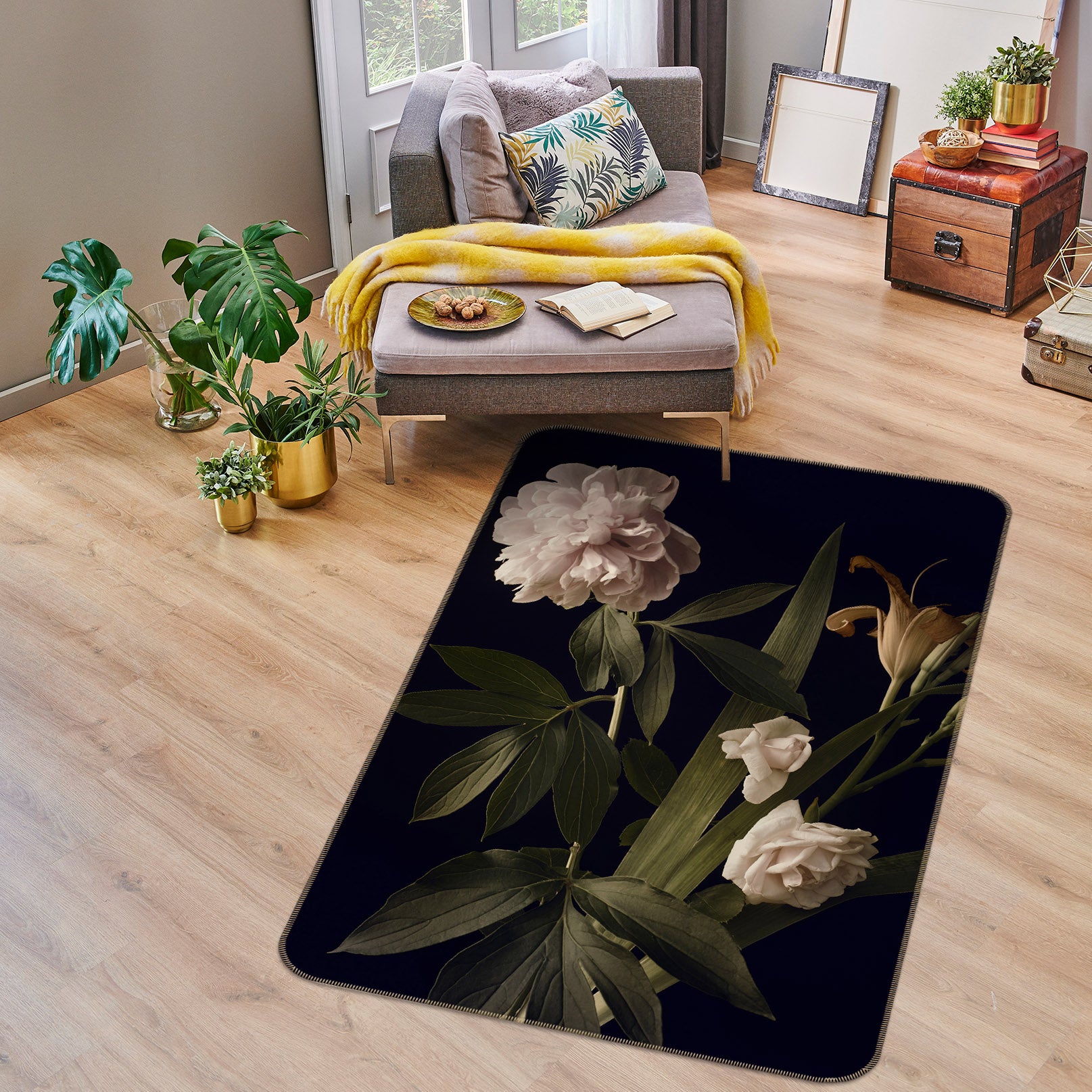 3D Flowers 26093 Non Slip Rug Mat