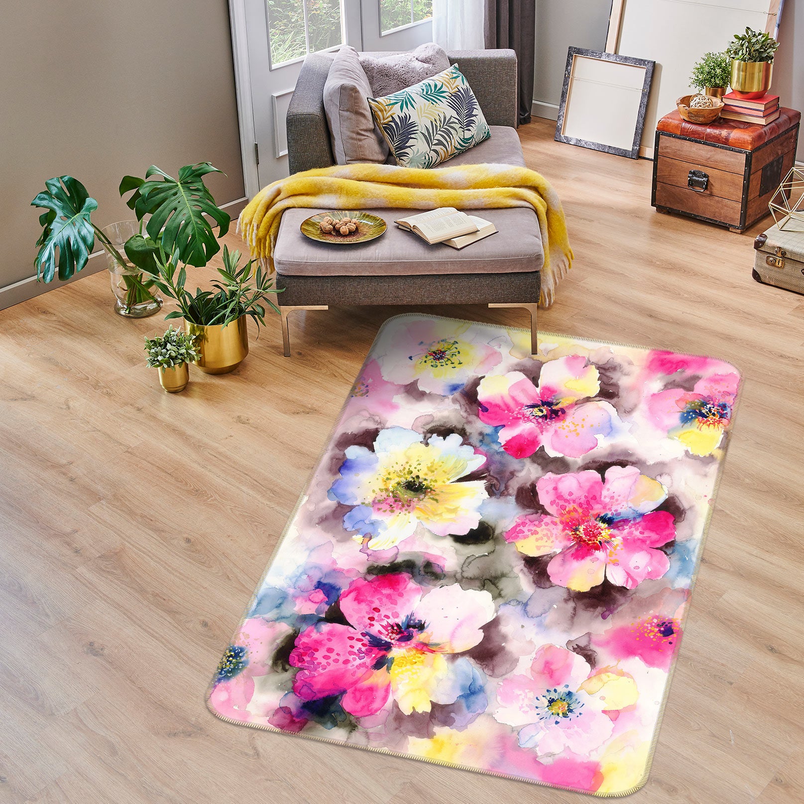3D Flowers 27045 Non Slip Rug Mat