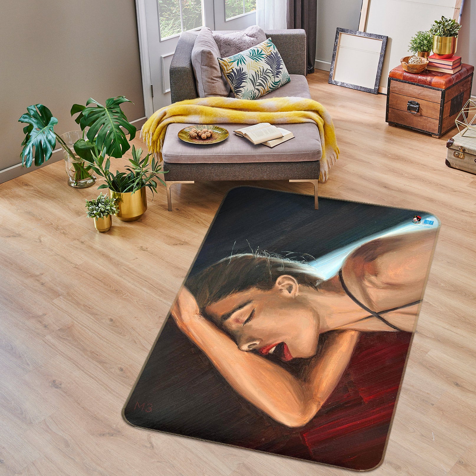 3D Woman Oil Painting 9717 Marina Zotova Rug Non Slip Rug Mat