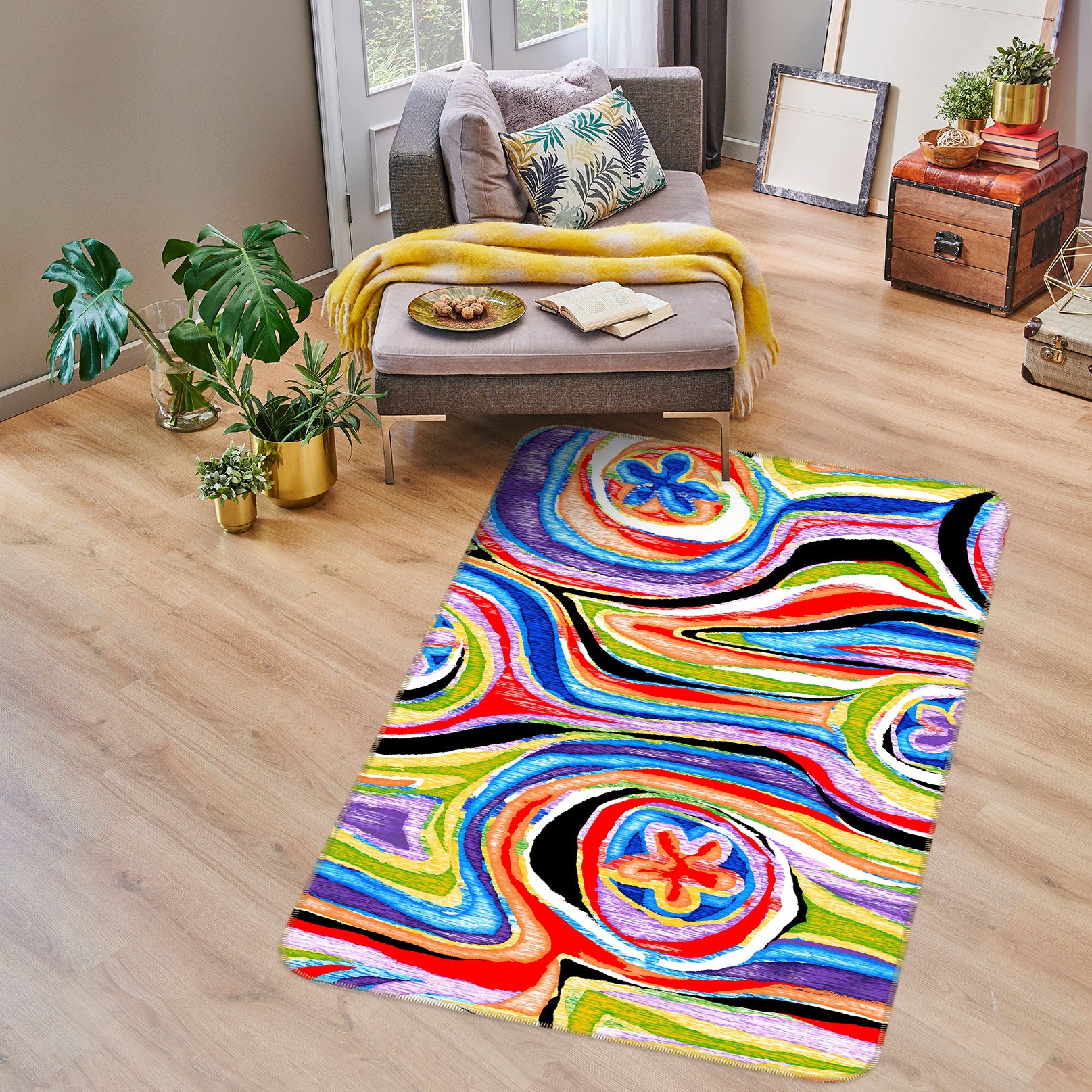 3D Color Pattern 76112 Non Slip Rug Mat