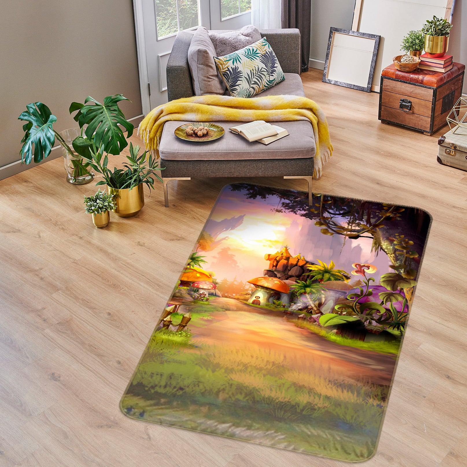 3D Mushroom Hut 76060 Non Slip Rug Mat