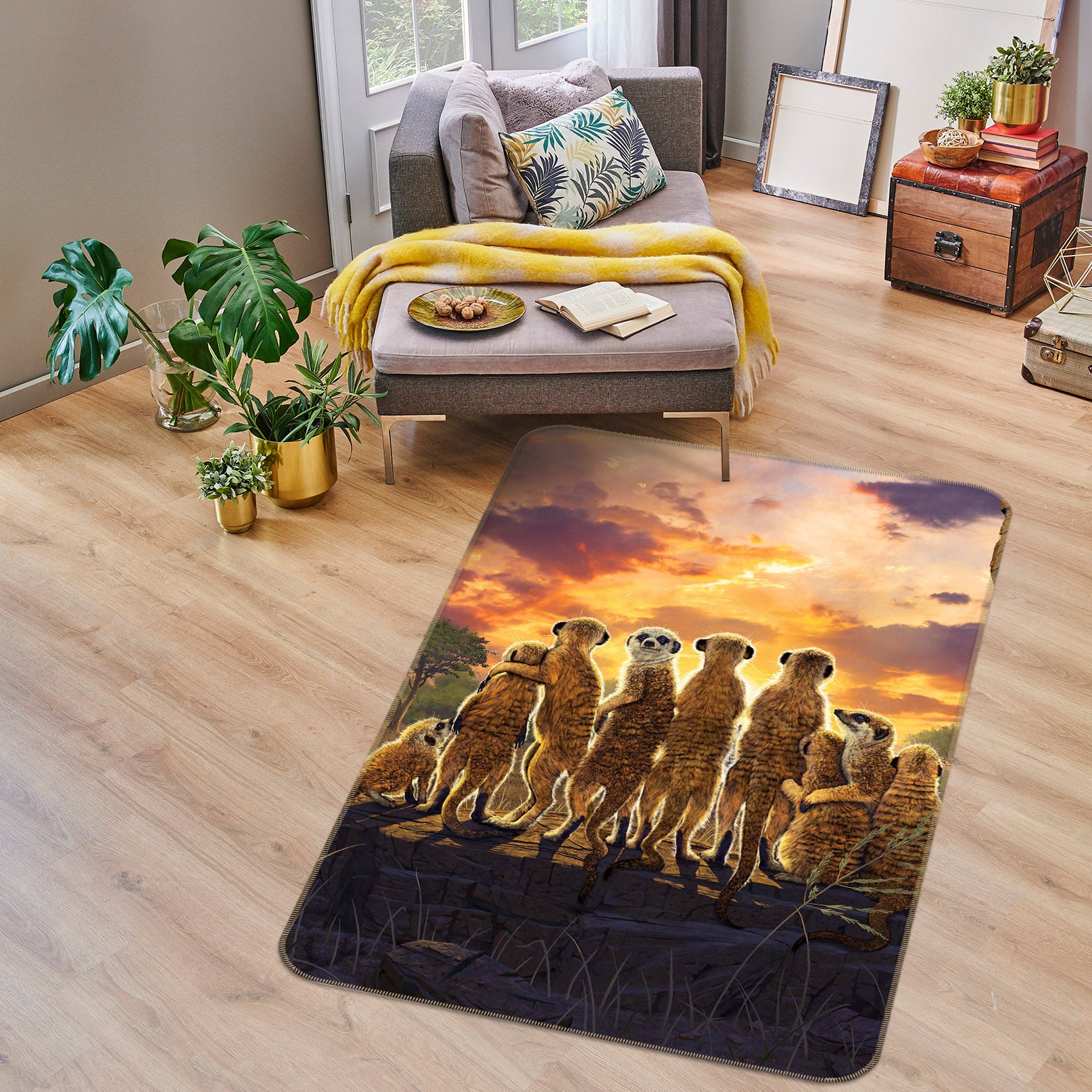 3D Meerkats 84239 Vincent Hie Rug Non Slip Rug Mat