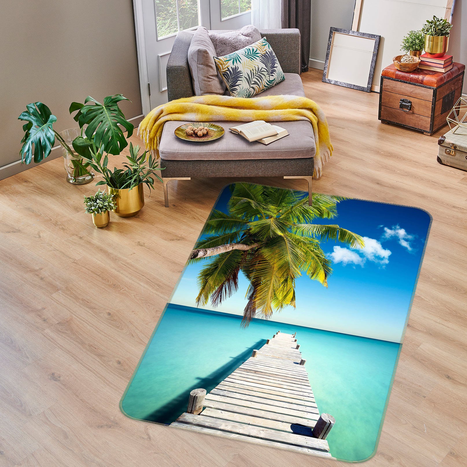 3D Coconut Bridge Corridor 77246 Non Slip Rug Mat