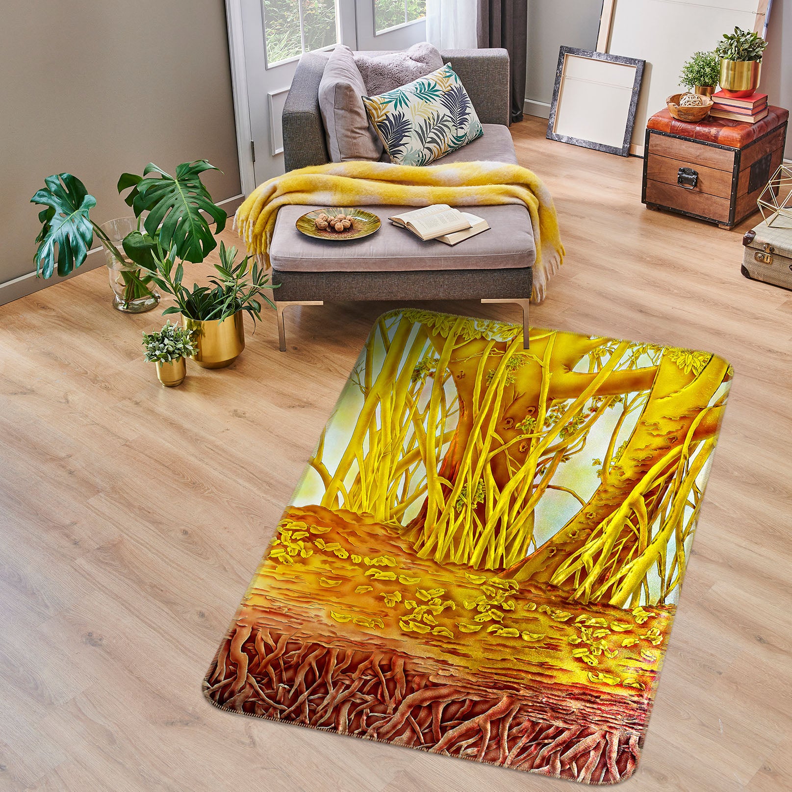 3D Golden Trunk 32227 Non Slip Rug Mat